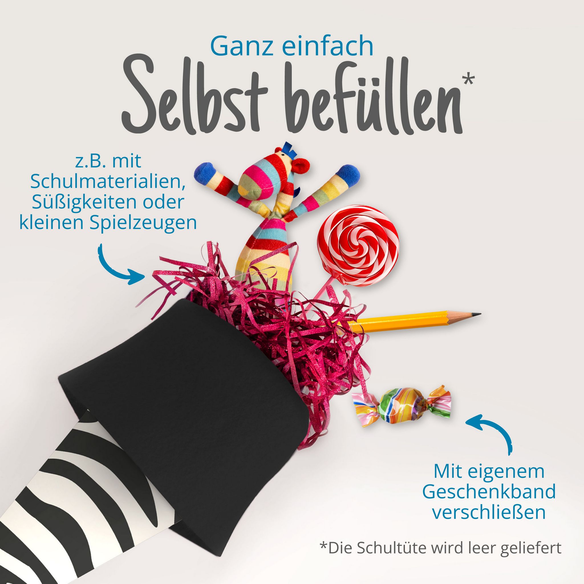 itenga Geschwister Schult�te 35cm "Tiermuster Zebra"