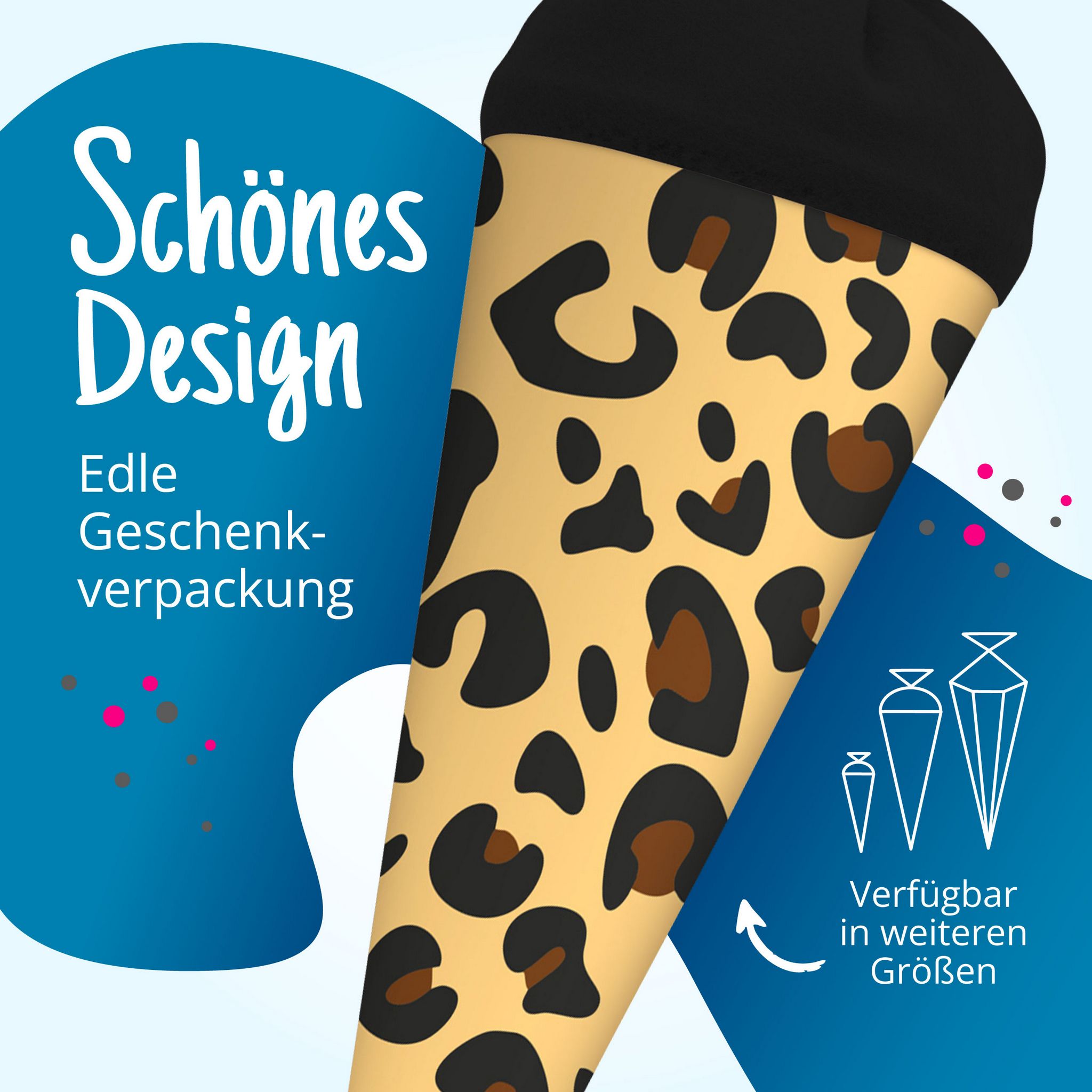 itenga Geschwister Schult�te 35cm "Tiermuster Leopard"
