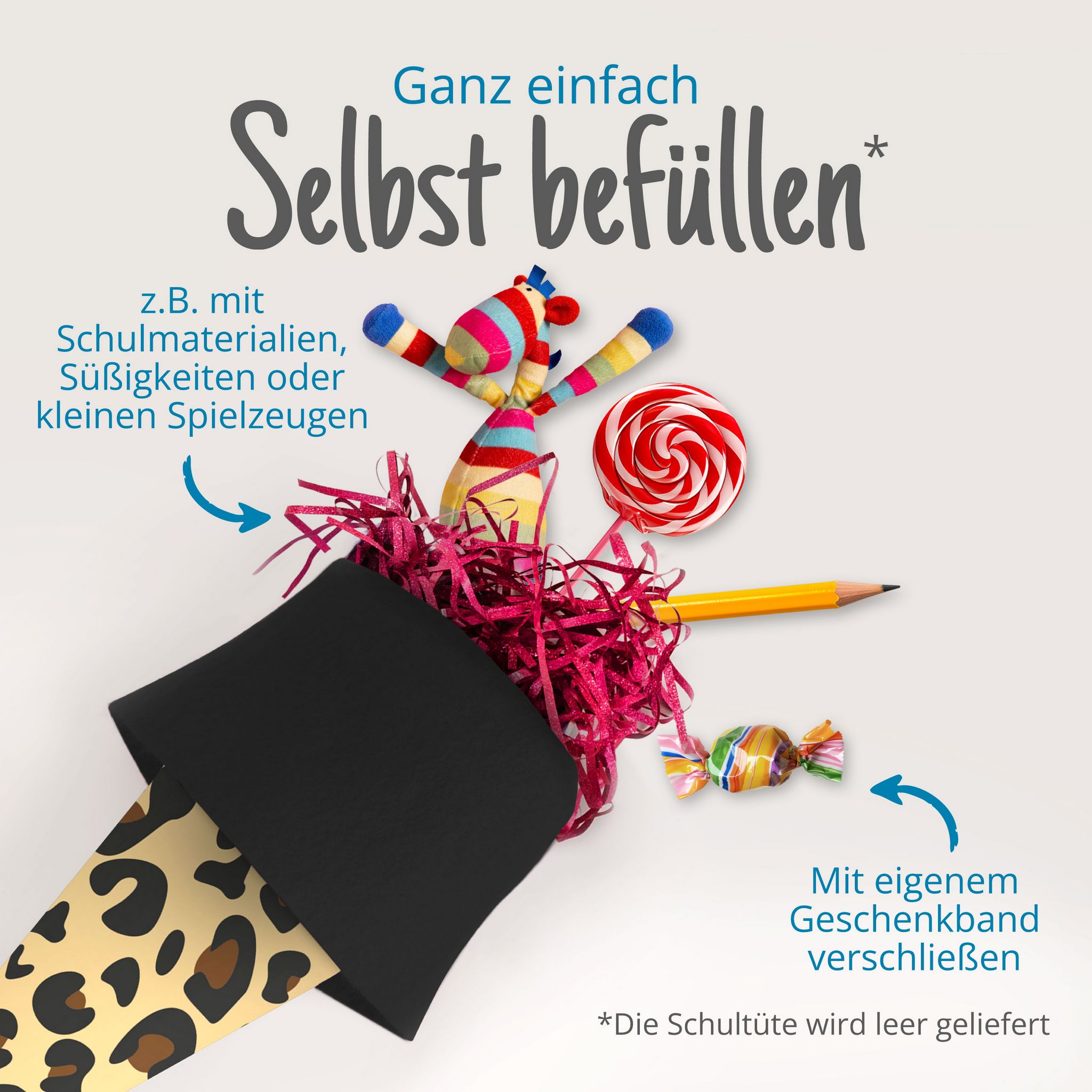 itenga Geschwister Schult�te 35cm "Tiermuster Leopard"