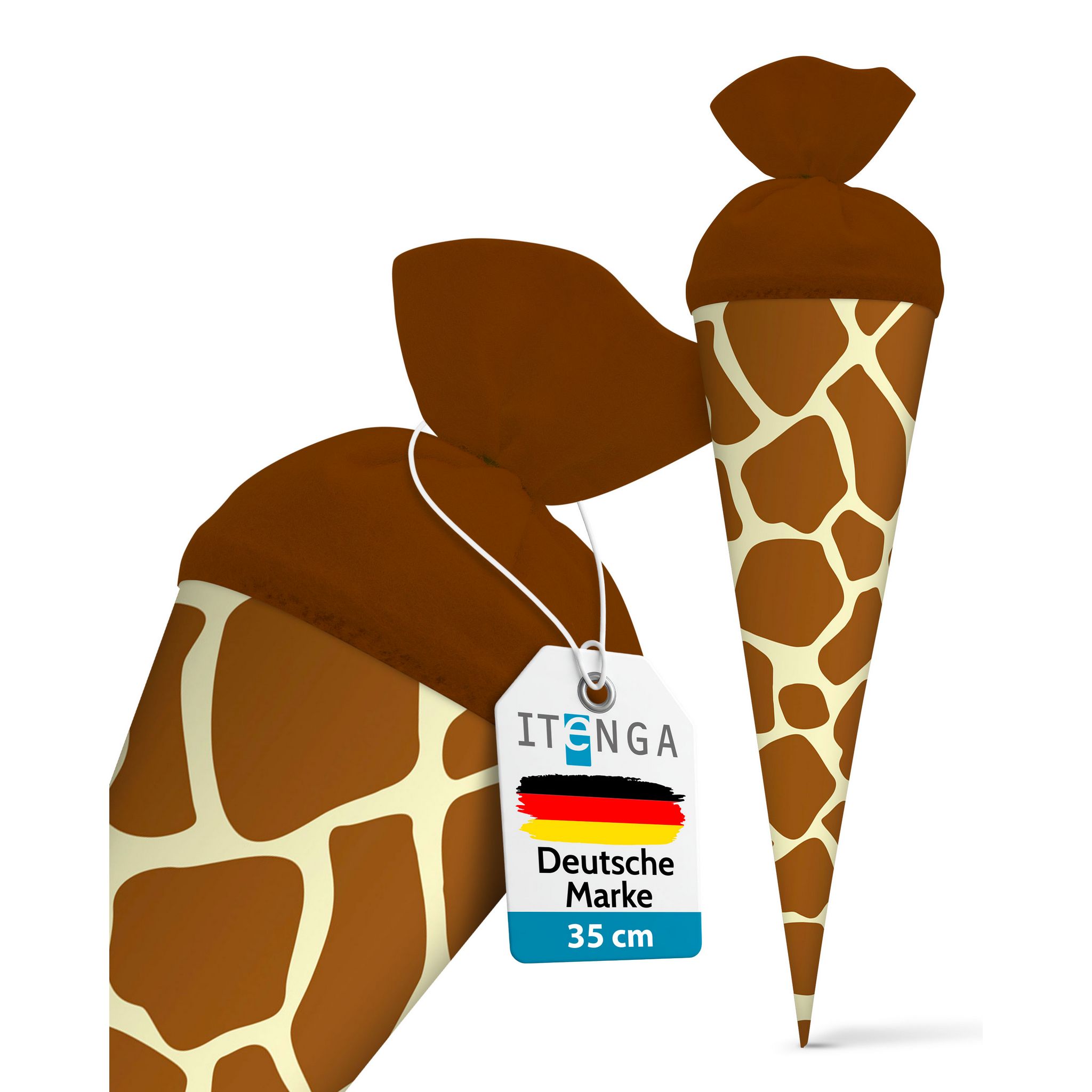 itenga Geschwister Schult�te 35cm "Tiermuster Giraffe"