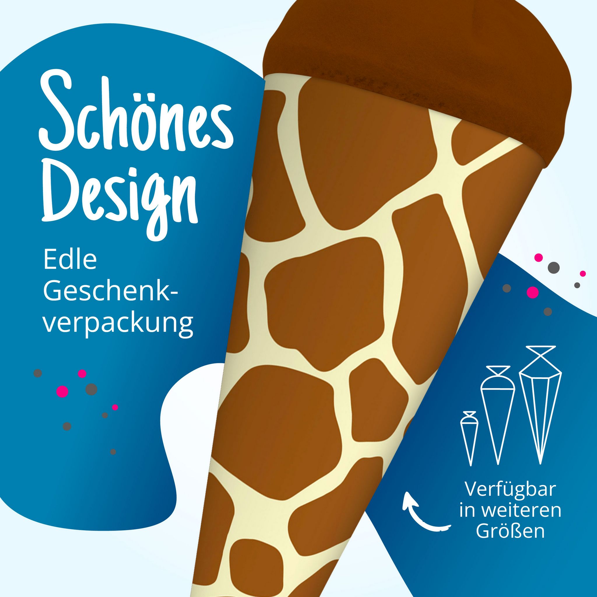 itenga Geschwister Schult�te 35cm "Tiermuster Giraffe"