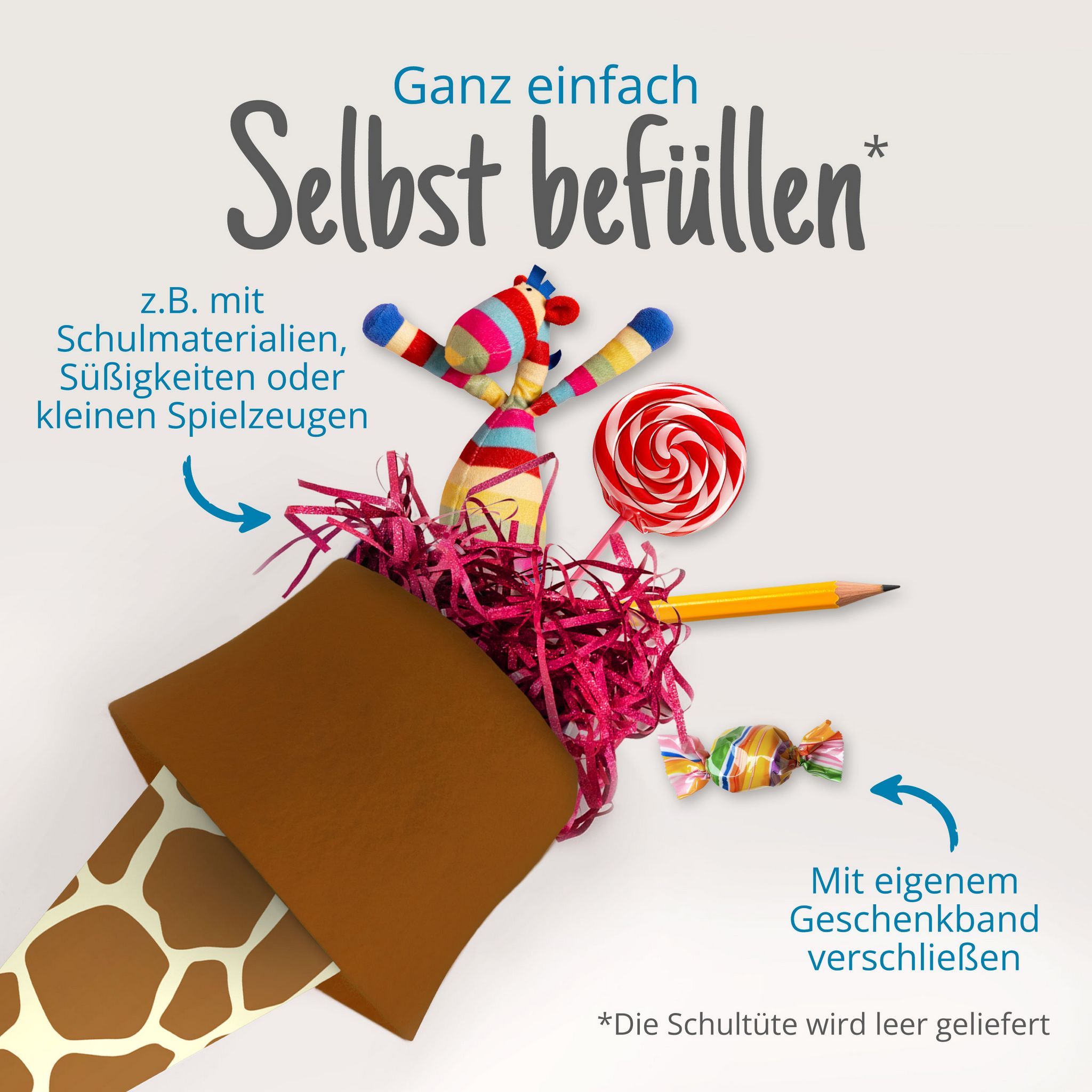 itenga Geschwister Schult�te 35cm "Tiermuster Giraffe"