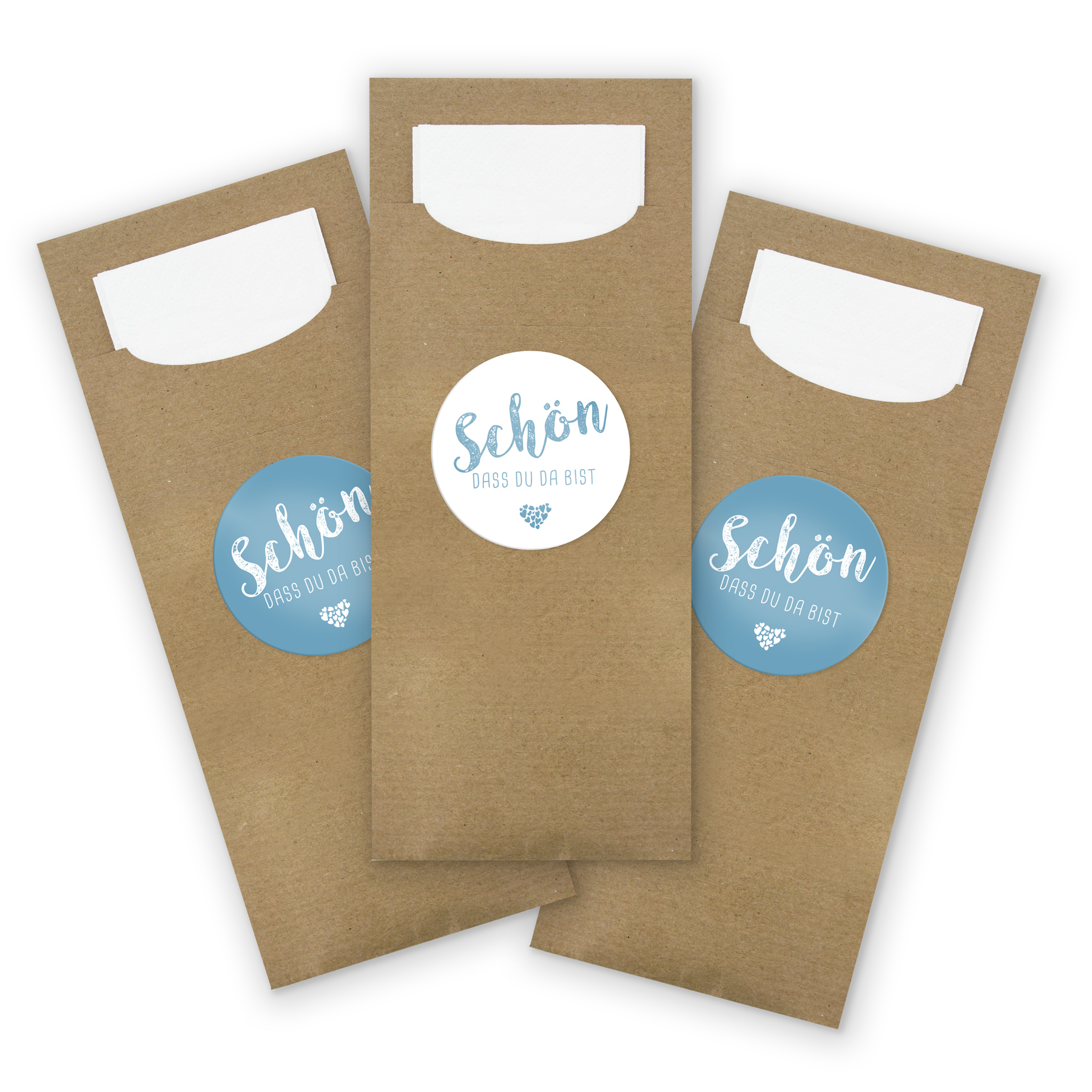itenga 24x Bestecktasche braun+ Aufkleber Sch�n dass du ...
