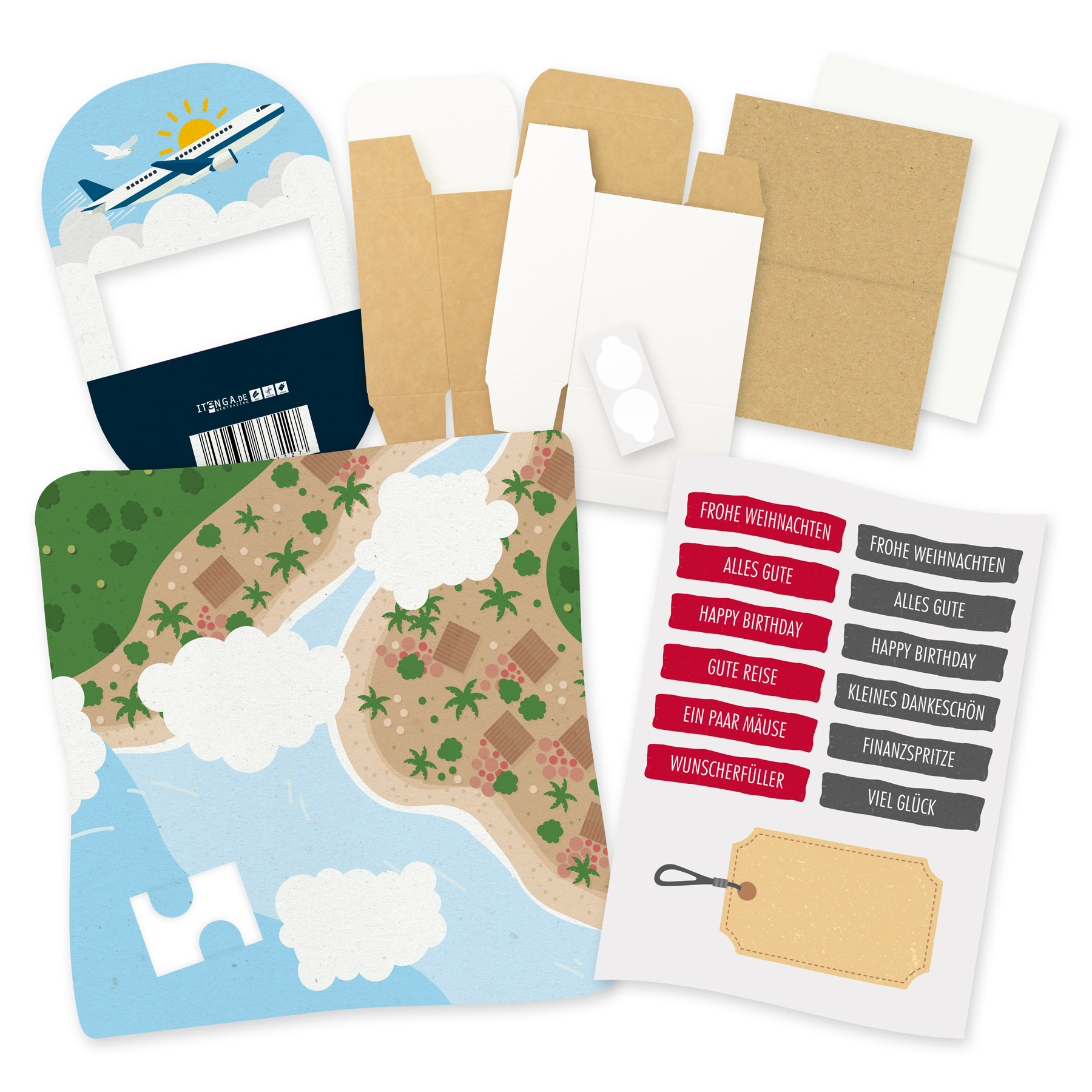 itenga Geldgeschenkverpackung Flugzeug (Motiv 47) mit Bo...