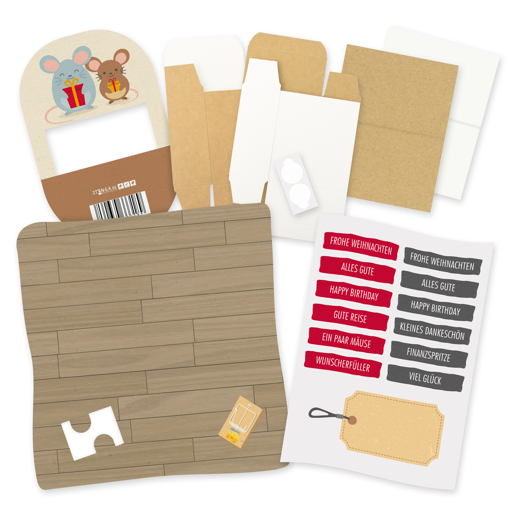 itenga Geldgeschenkverpackung M�use (Motiv 53) mit Boden...
