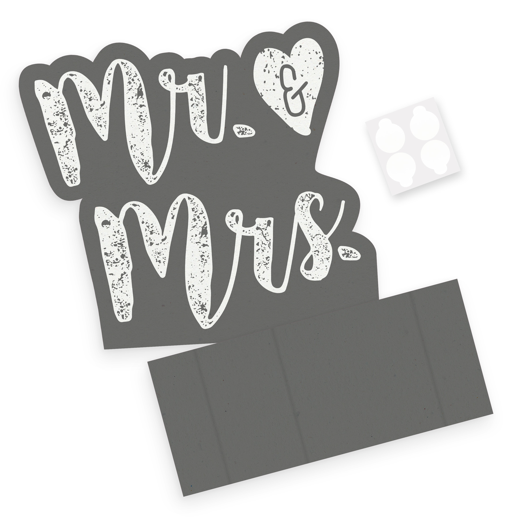 itenga Schild "Mr. & Mrs." grau Hochzeit 22,0 x 20,0 cm
