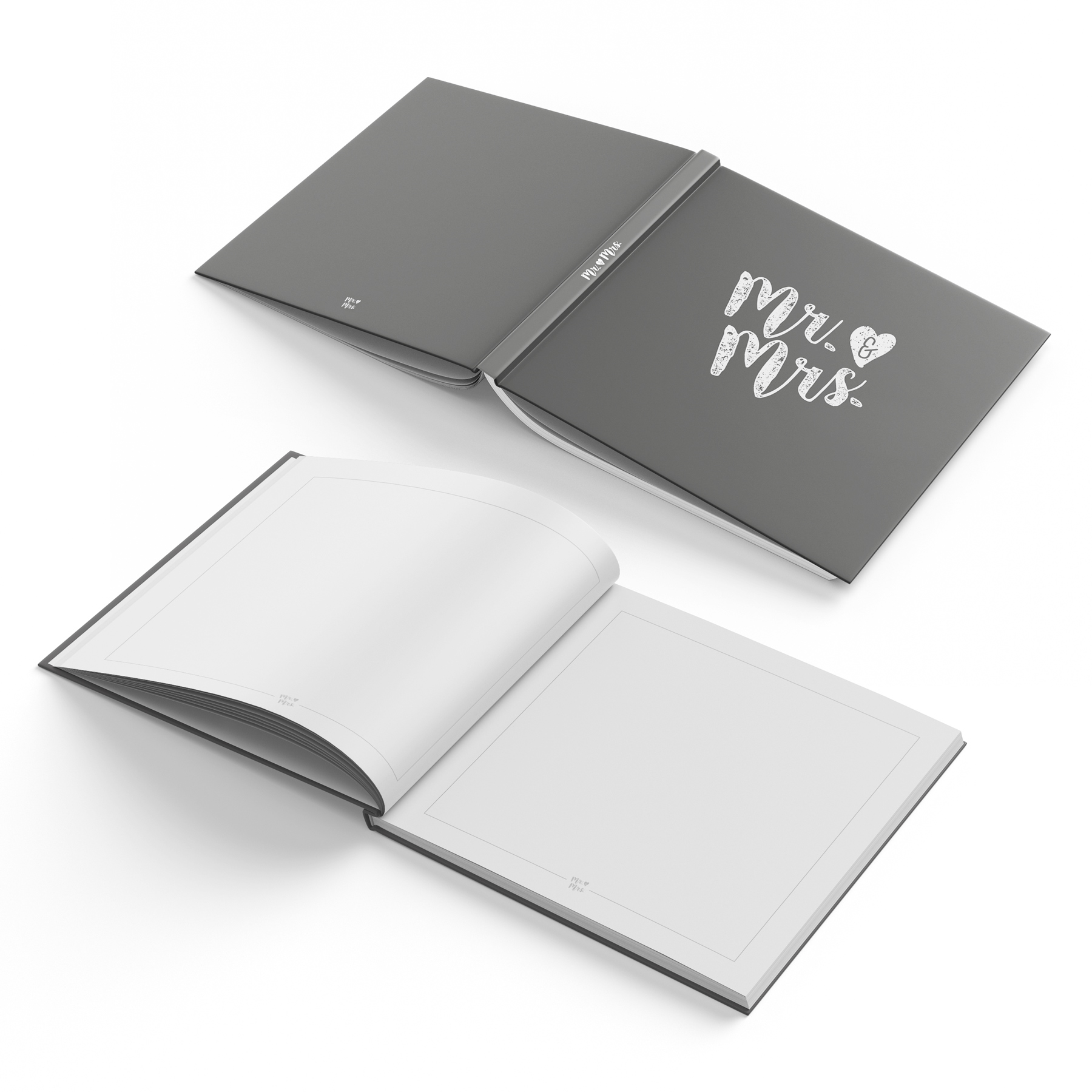 itenga G�stebuch Hochzeit "Mr. & Mrs." 120 Seiten grau 2...