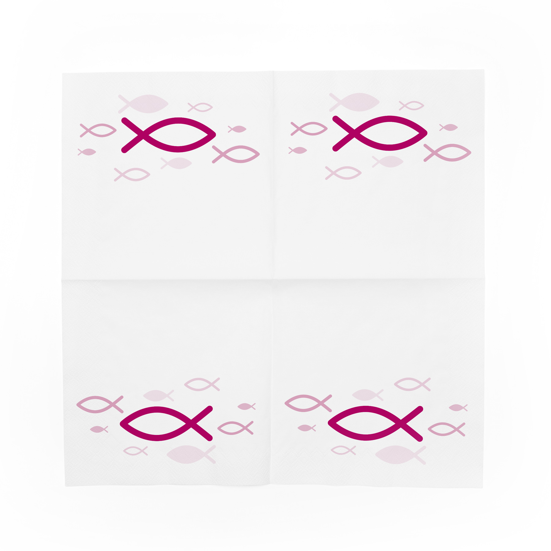 itenga Servietten Fisch WEI� Pink 30 x 30 cm 3-lagig 80 ...