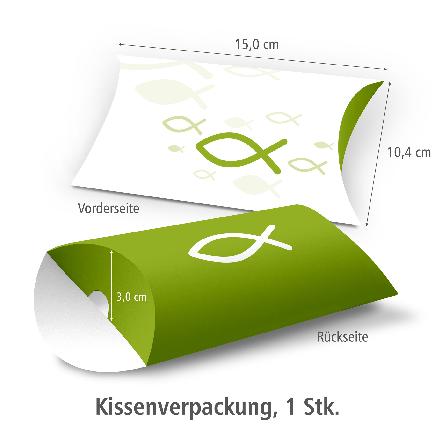 itenga 1x Geschenkverpackung "Fisch gr�n" Kissenverpacku...