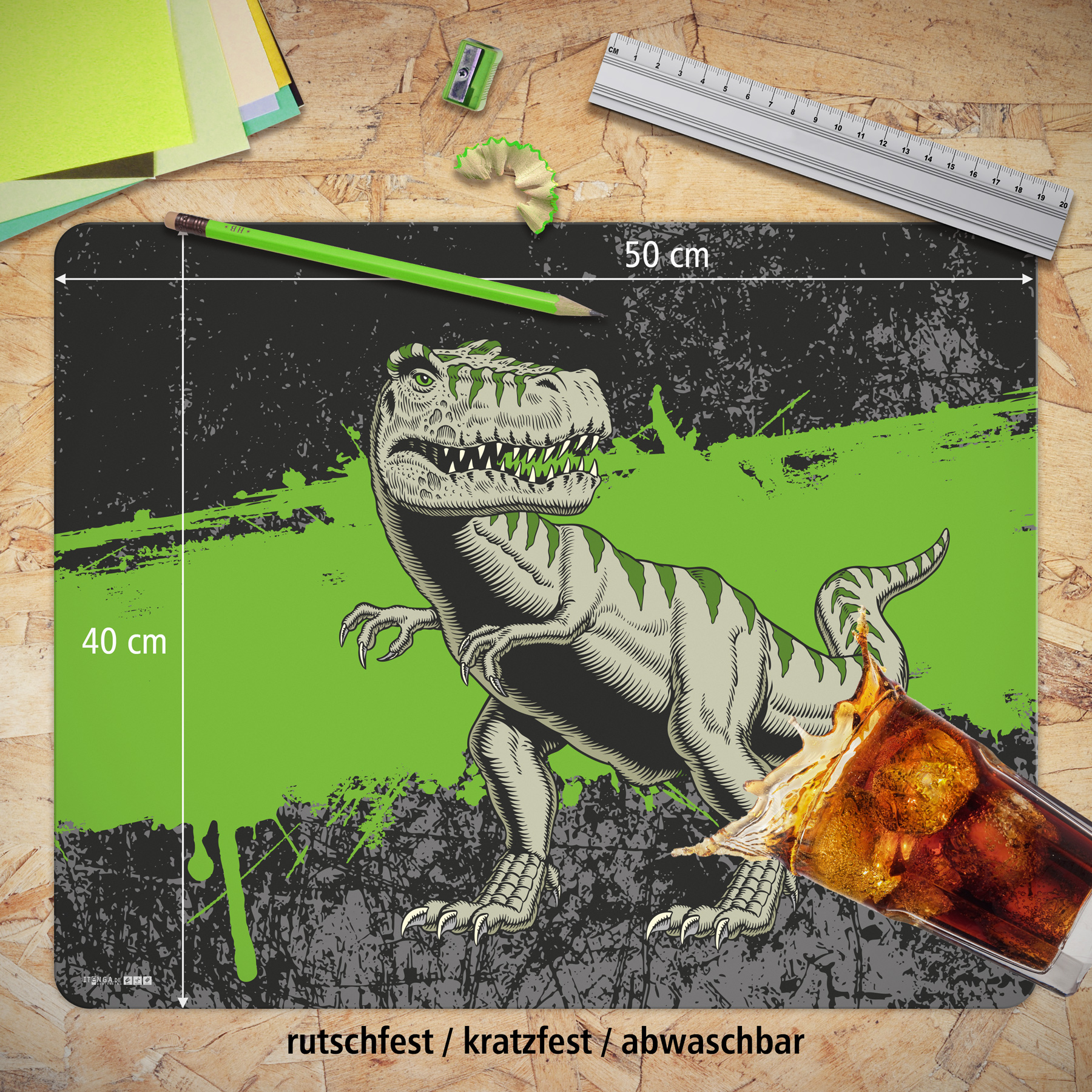 itenga Schreibunterlage Deluxe mit Stiftek�cher Motiv TREX
