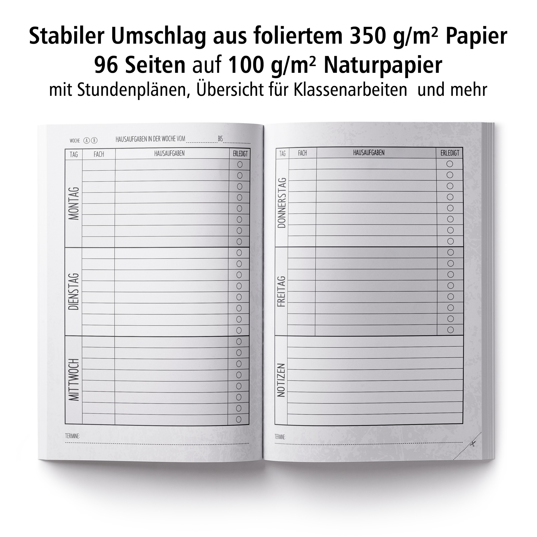 itenga Hausaufgabenheft T-Rex DIN A5, 96 Seiten 100g Nat...