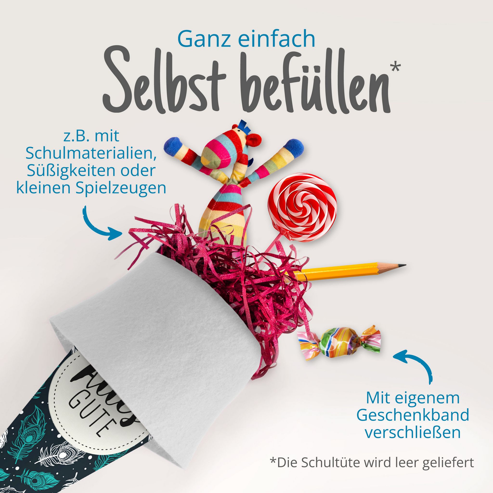 itenga Geschwister Schult�te 35cm "Federn" mit Aufkleber...