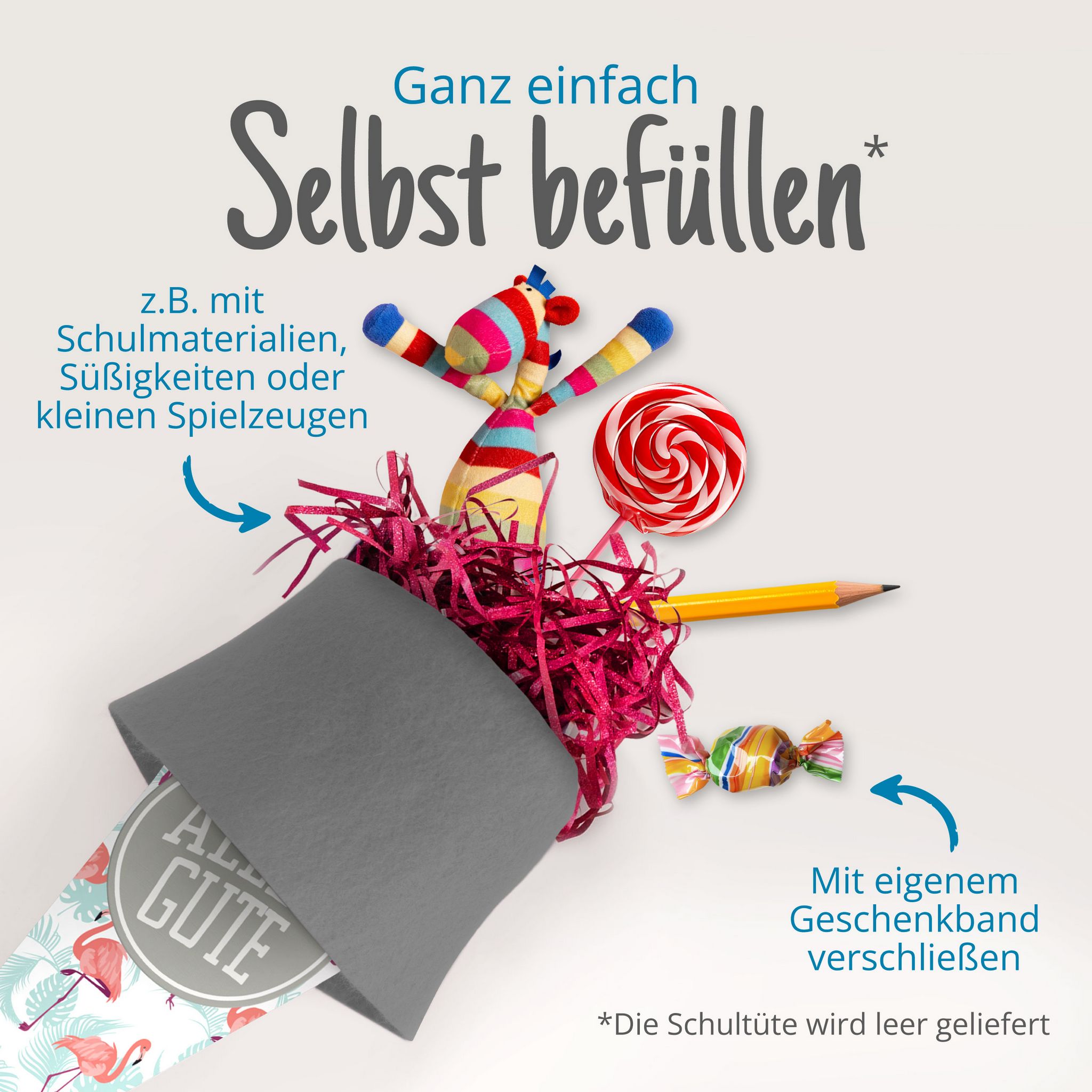 itenga Geschwister Schult�te 35cm "Flamingo" mit Aufkleb...