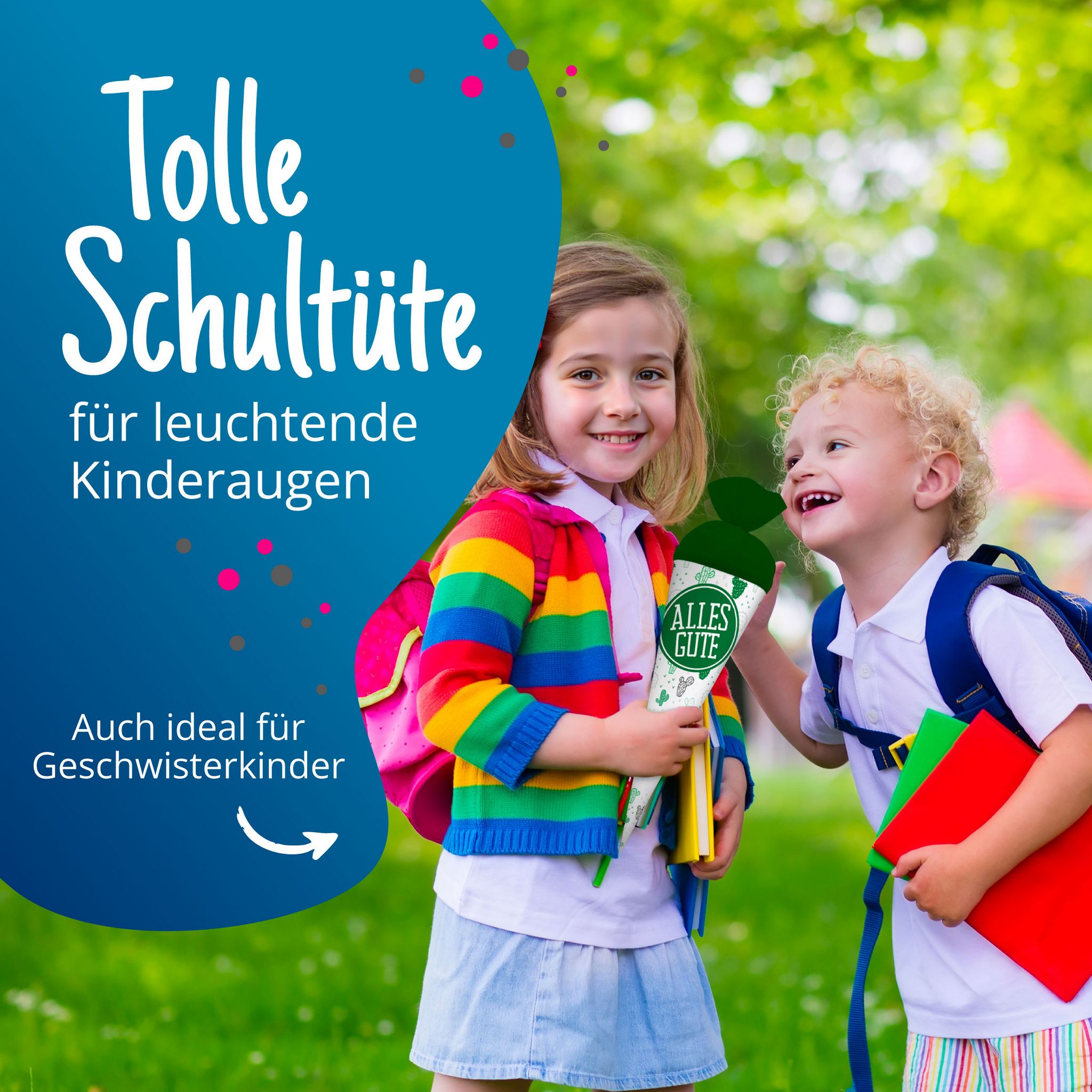 itenga Geschwister Schult�te 35cm "Kaktus" mit Aufkleber...