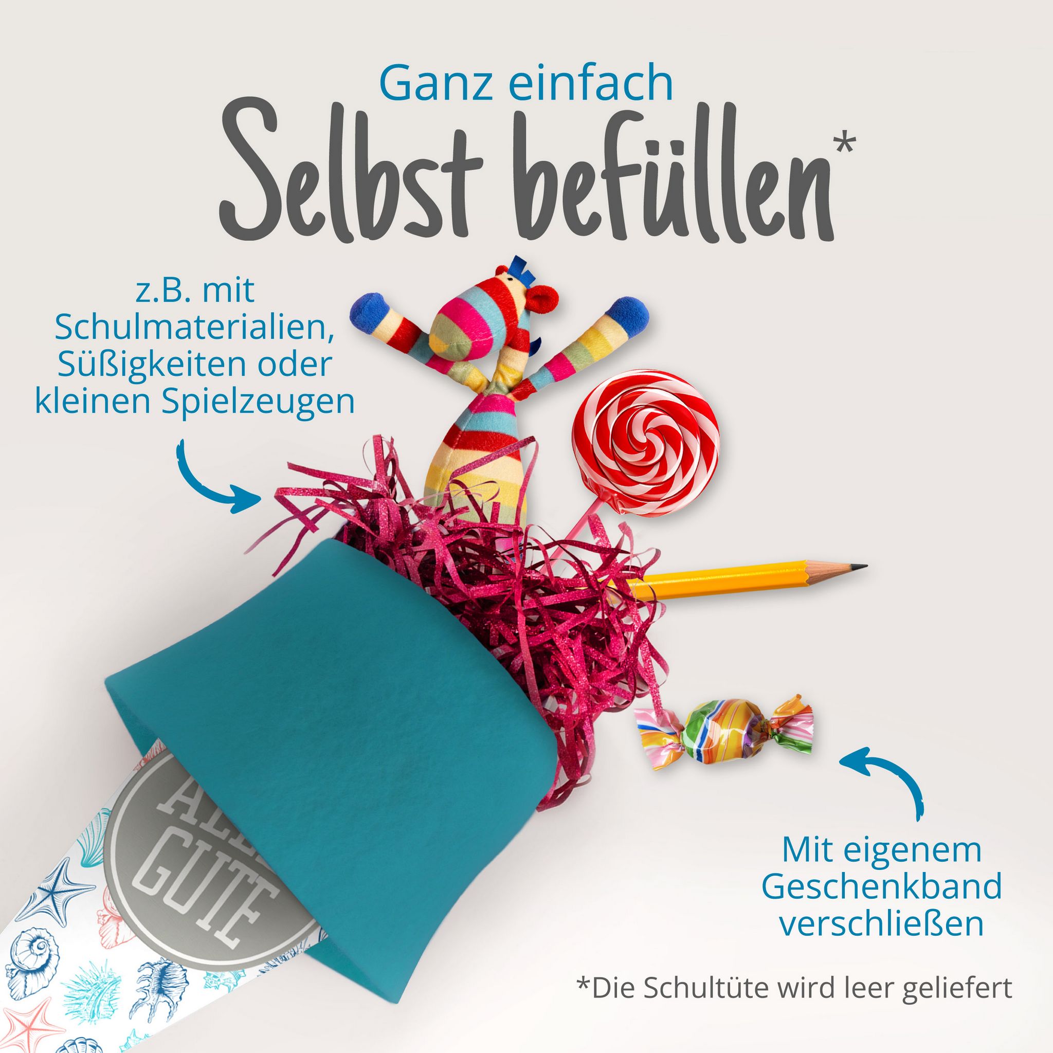 itenga Geschwister Schult�te 35cm "Muscheln" mit Aufkleb...