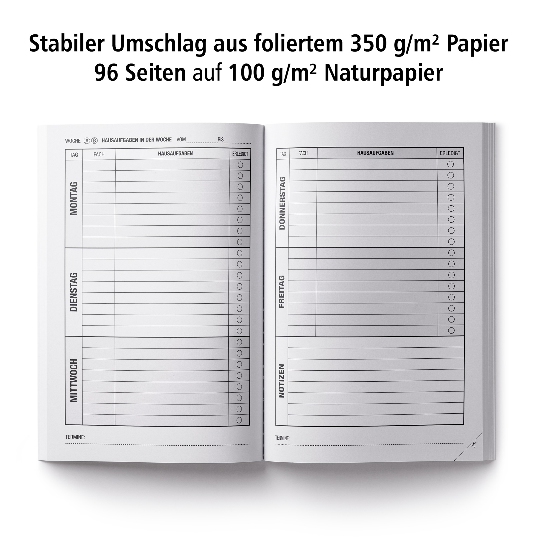 itenga Hausaufgabenheft Taucher (Motiv 34) DIN A5, 96 Se...