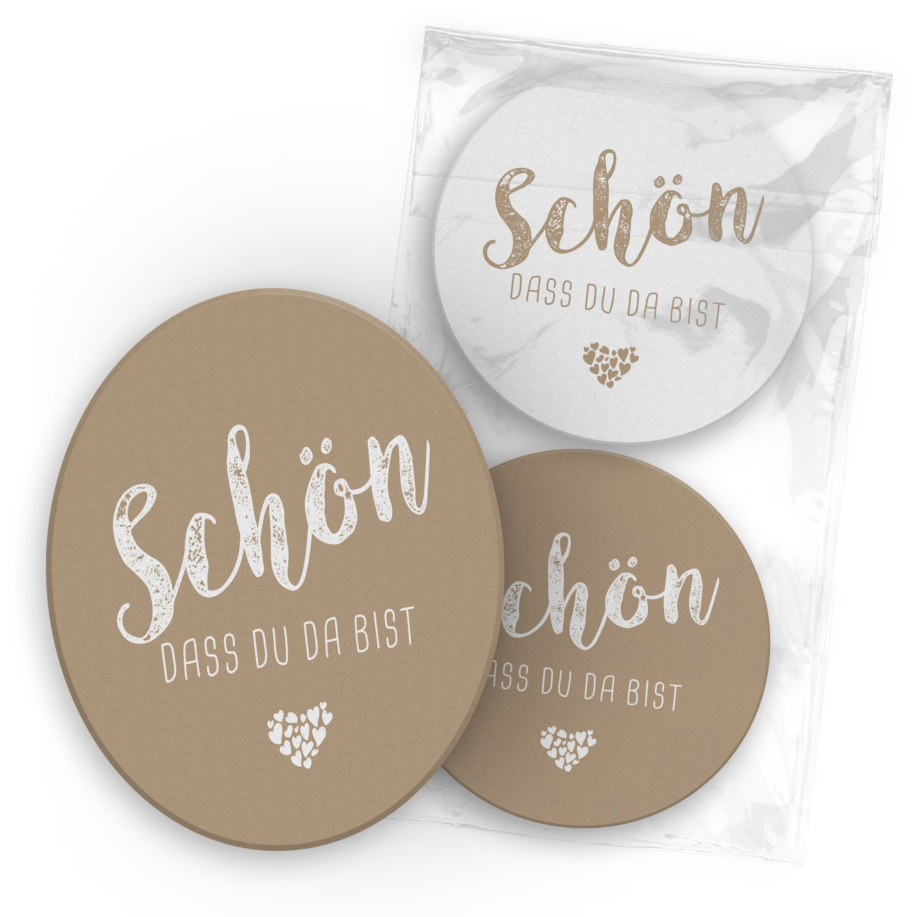 itenga 400x Bierdeckel Untersetzer Braun "Sch�n dass du ...