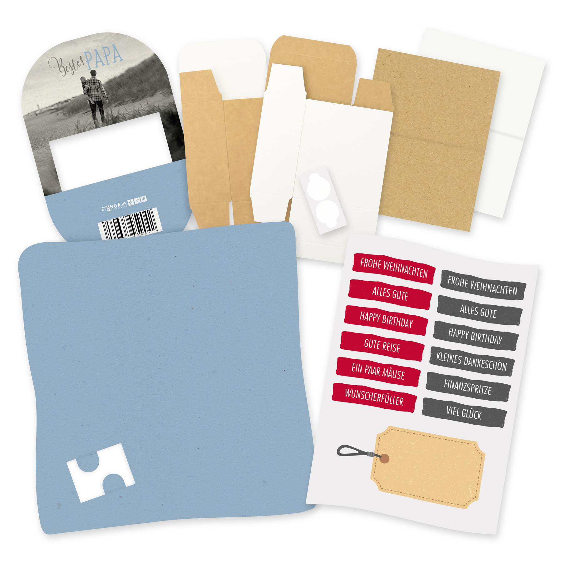 itenga Geldgeschenkverpackung Bester Papa (Motiv 85) mit...