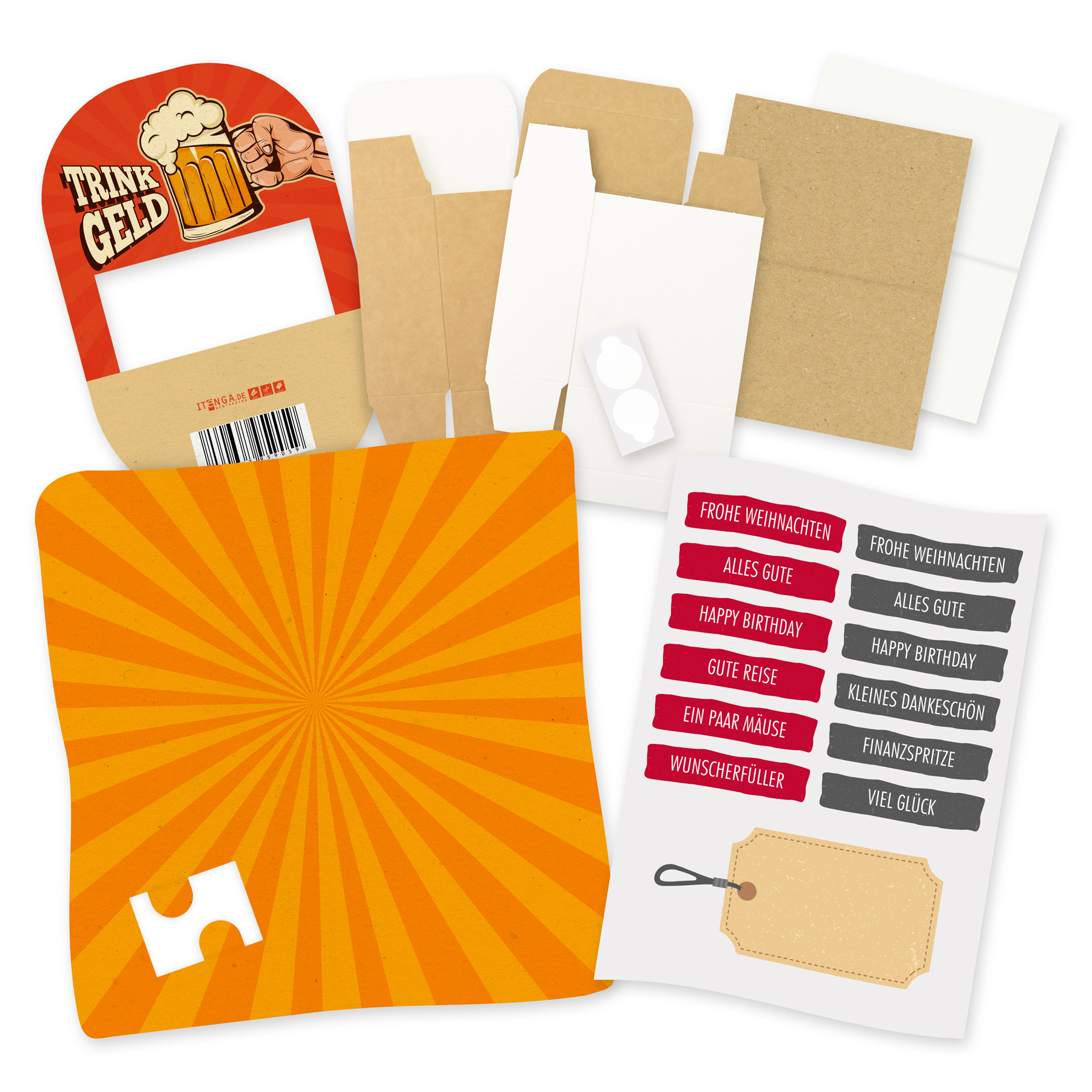 itenga Geldgeschenkverpackung Bier / Trinkgeld (Motiv 86...