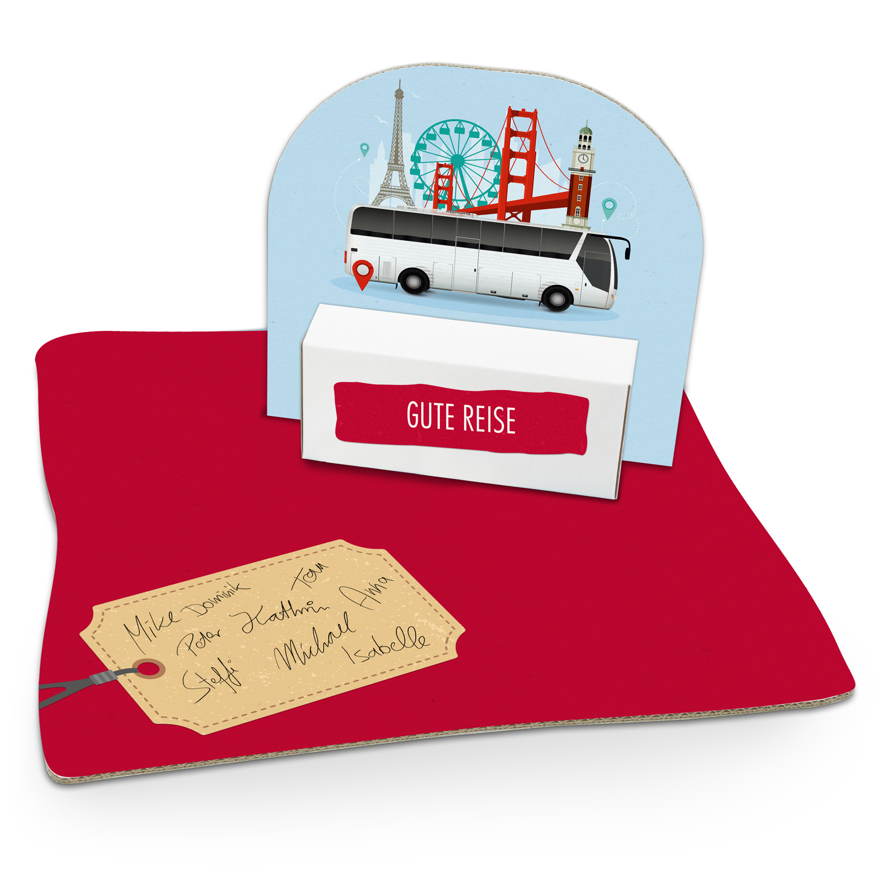 itenga Geldgeschenkverpackung Busreise (Motiv 87) mit Bo...