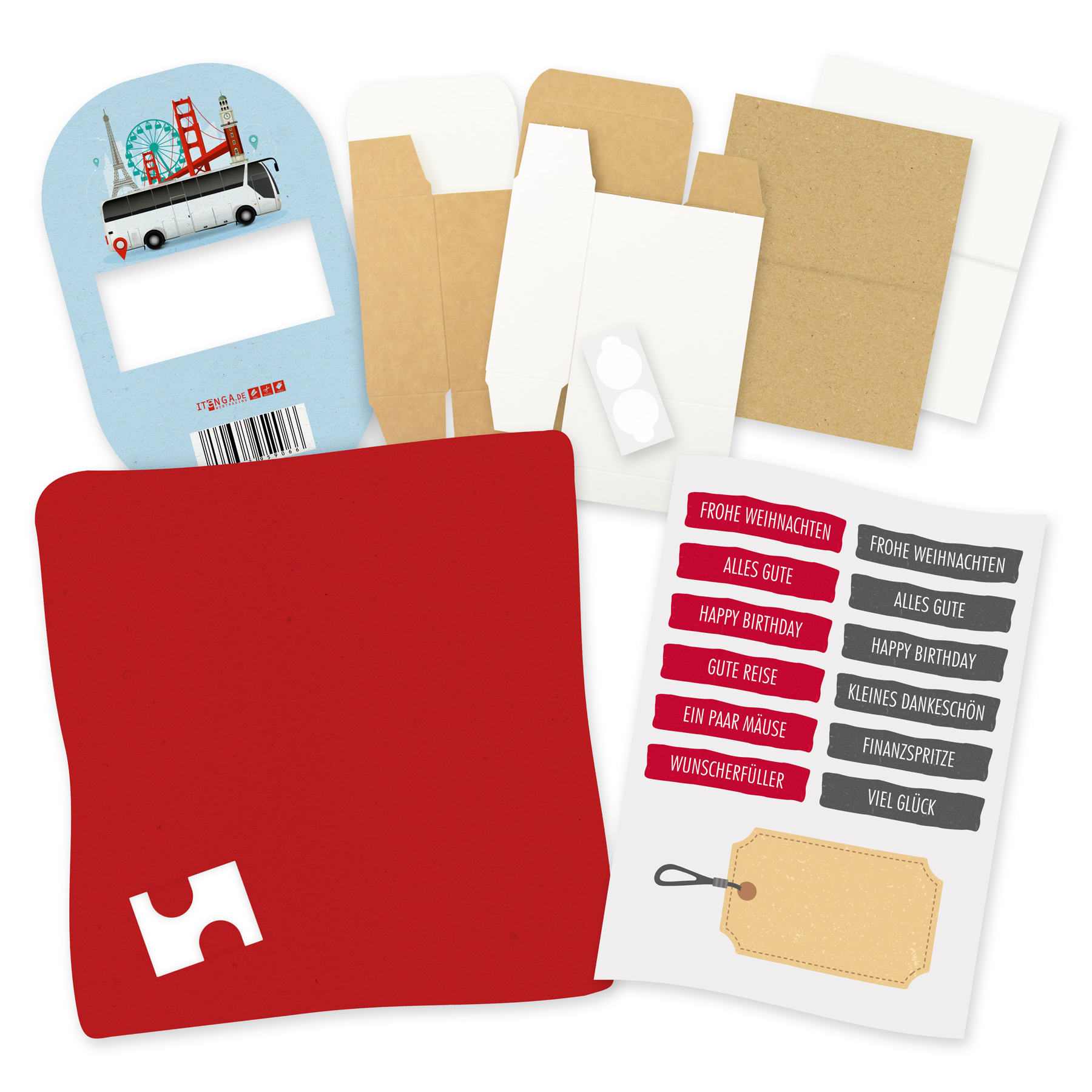 itenga Geldgeschenkverpackung Busreise (Motiv 87) mit Bo...