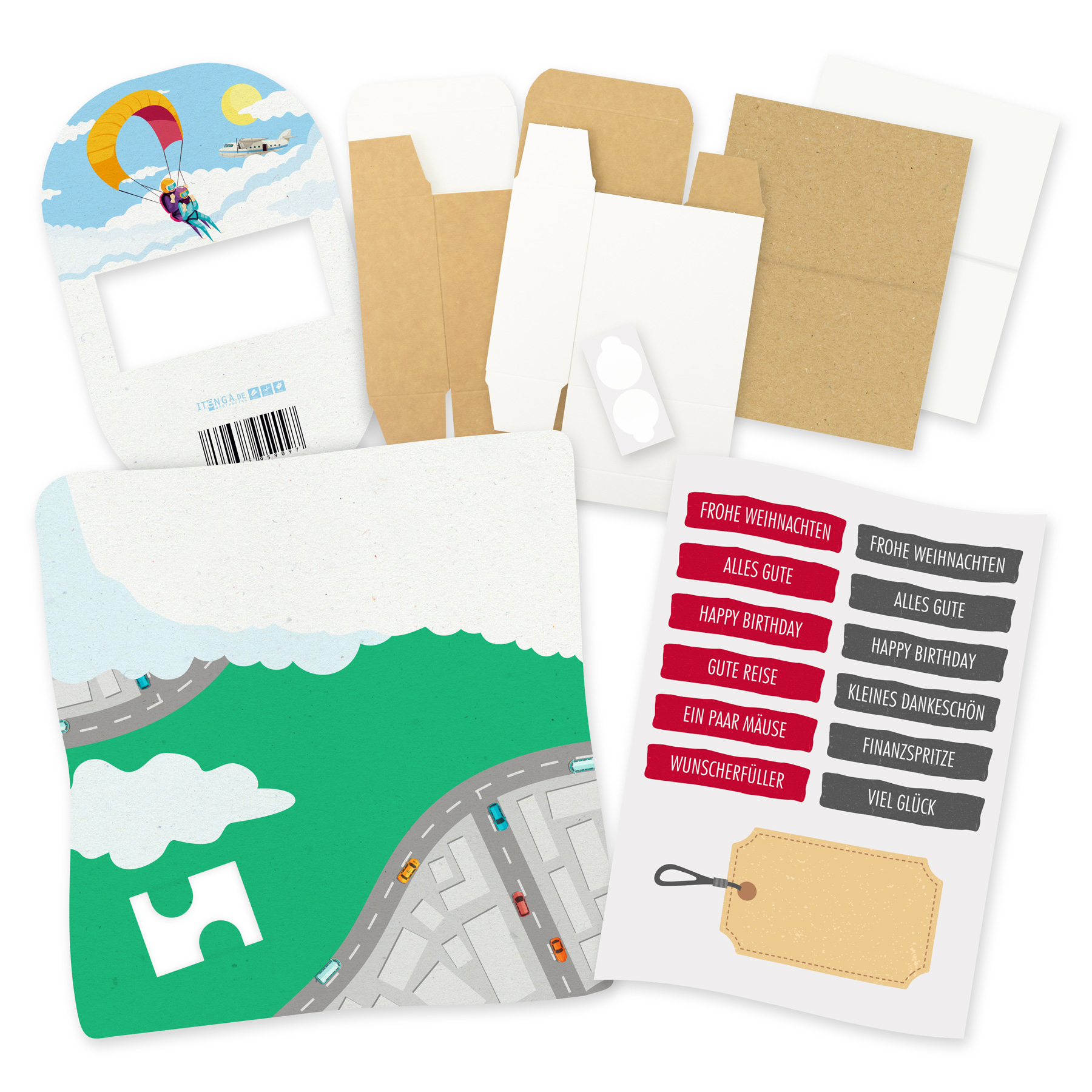 itenga Geldgeschenkverpackung Tandemsprung (Motiv 90) mi...