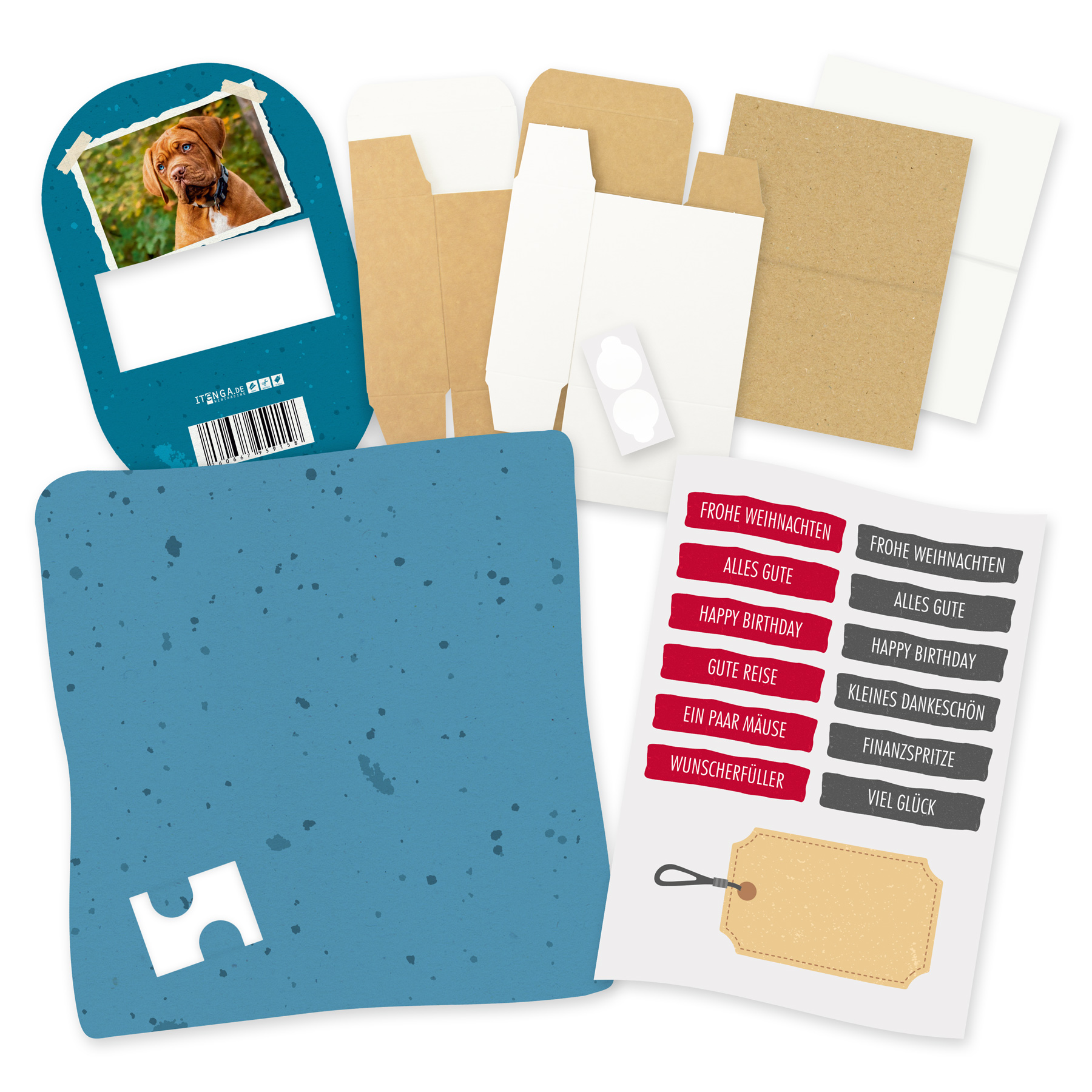 itenga Geldgeschenkverpackung Hund Foto (Motiv 96) mit B...