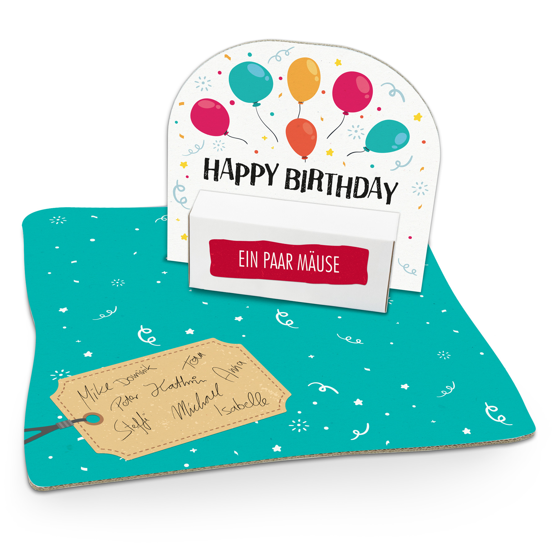 ITENGA Geldgeschenkverpackung Happy Birthday Luftballons...