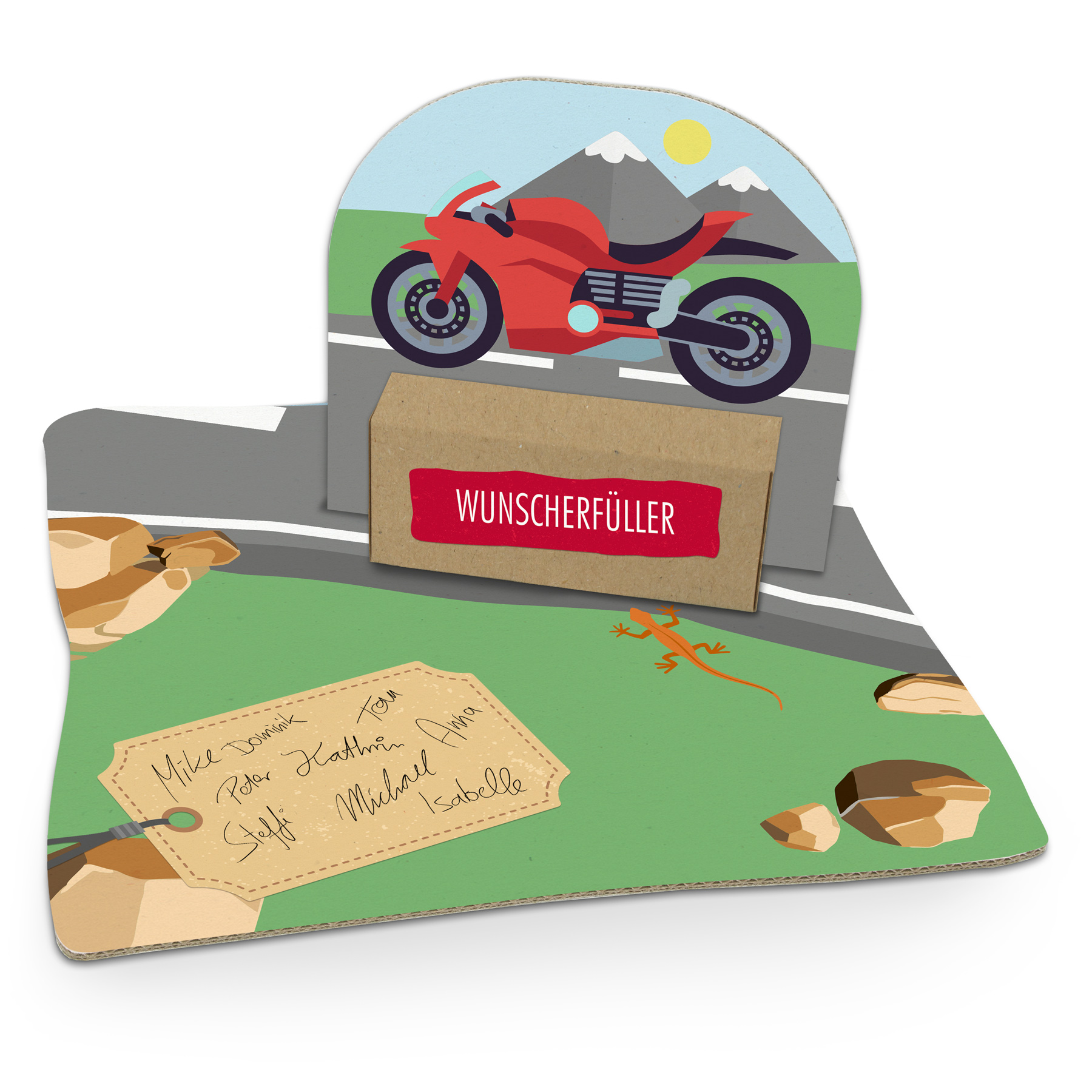 itenga Geldgeschenkverpackung Motorrad (Motiv 102) mit B...