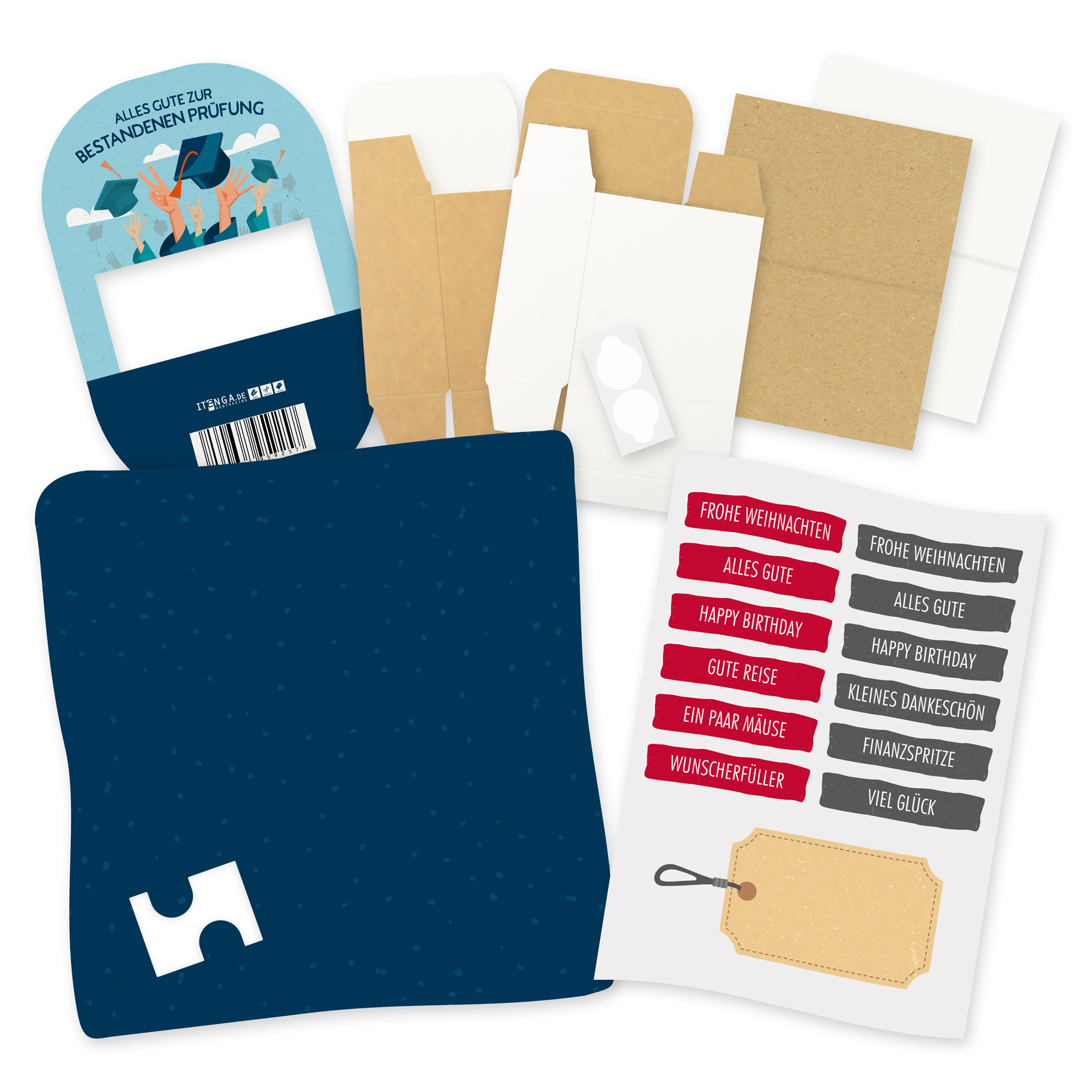 itenga Geldgeschenkverpackung Alles Gute Pr�fung (Motiv ...