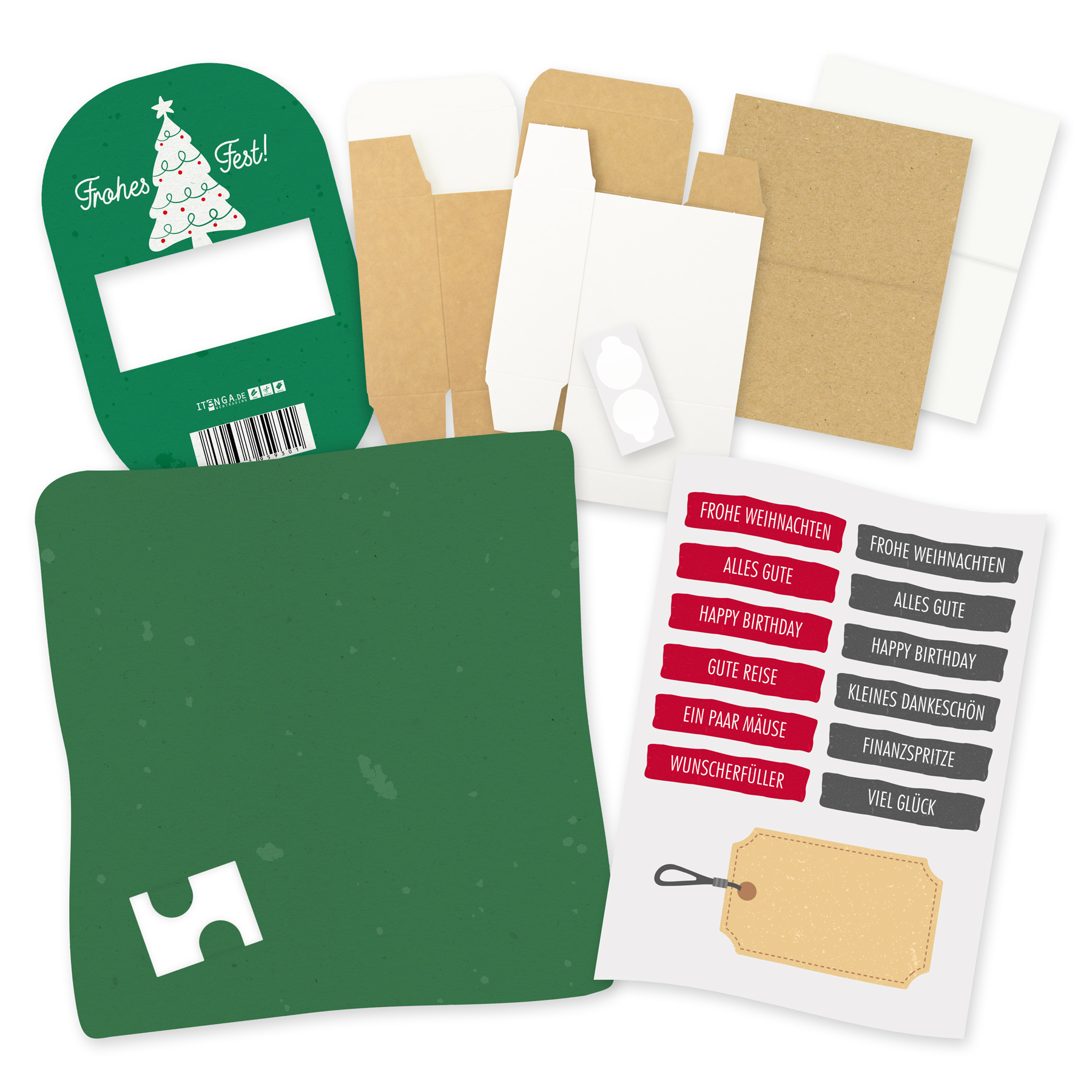 itenga Geldgeschenkverpackung Tannenbaum (Motiv 111) Bod...