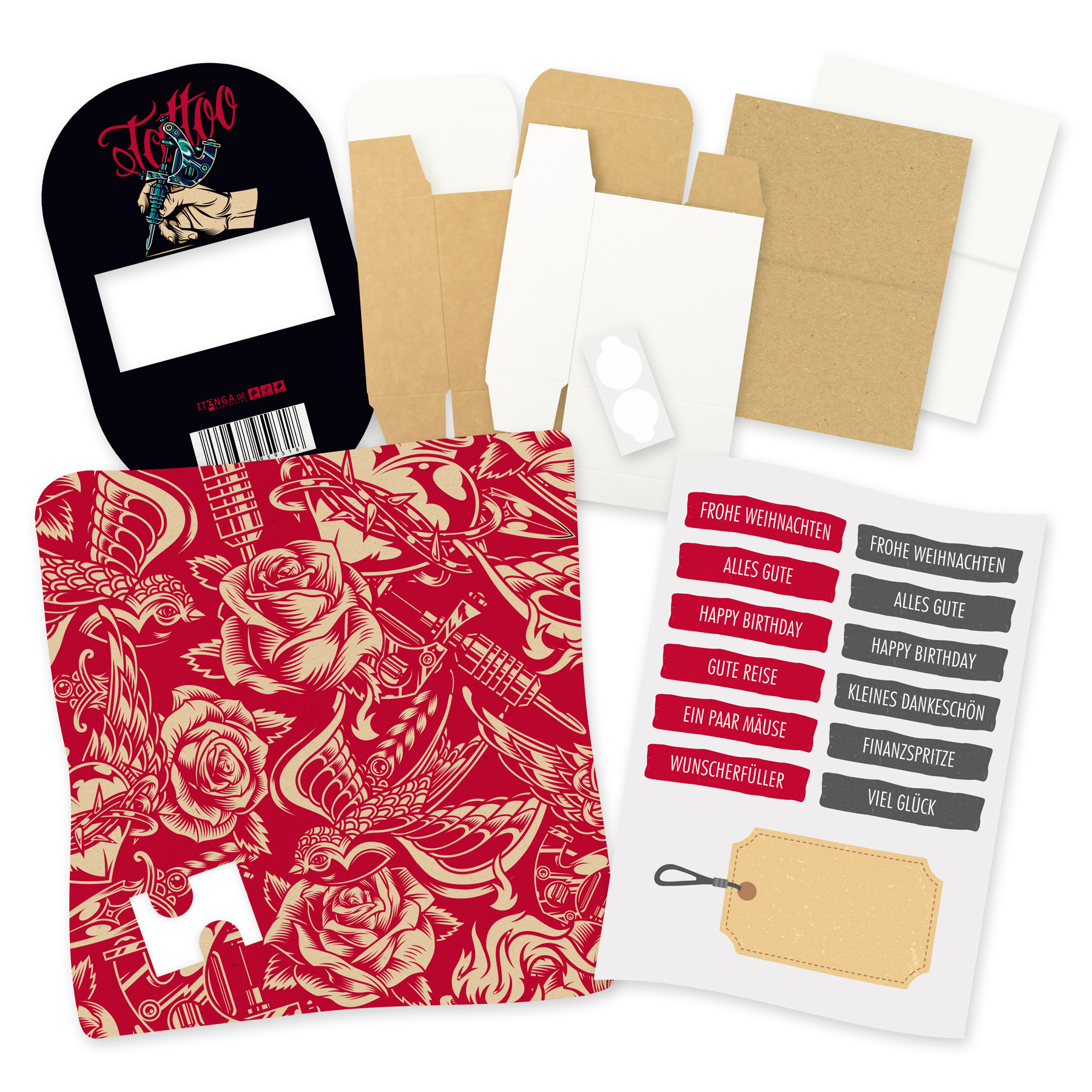 itenga Geldgeschenkverpackung Tattoo (Motiv 112) Bodenpl...