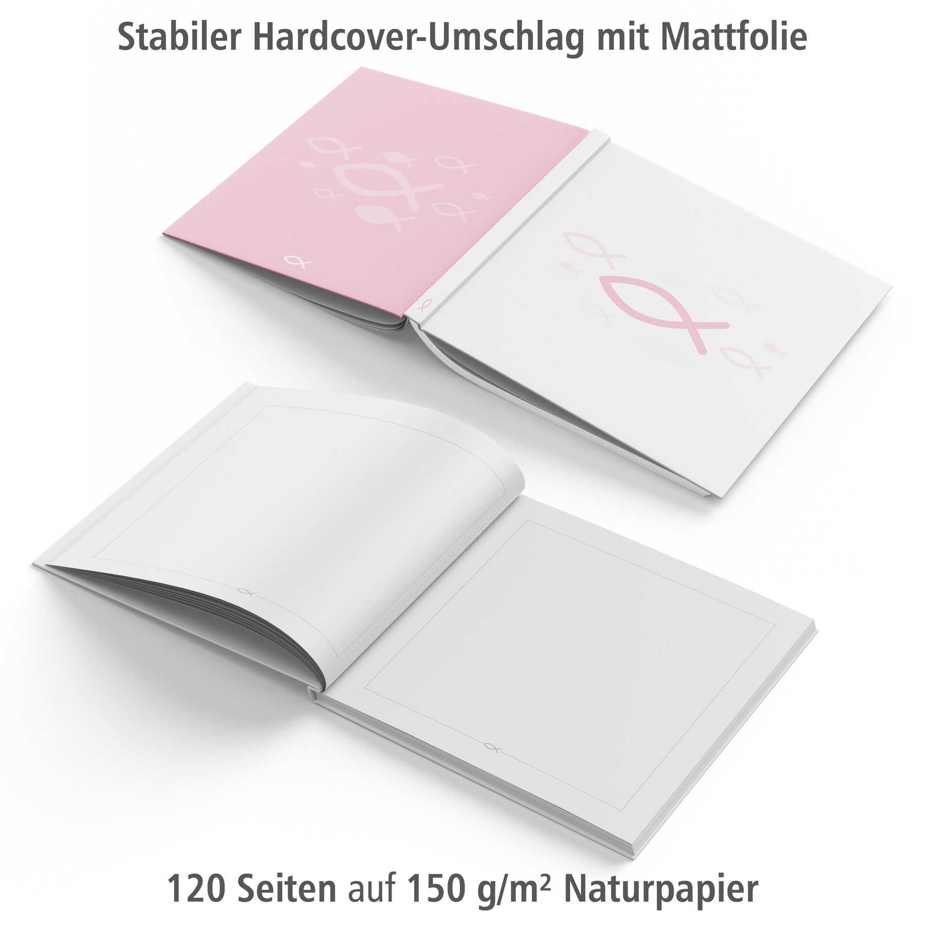 itenga G�stebuch "Fisch rosa" Kommunion Konfirmation Tau...