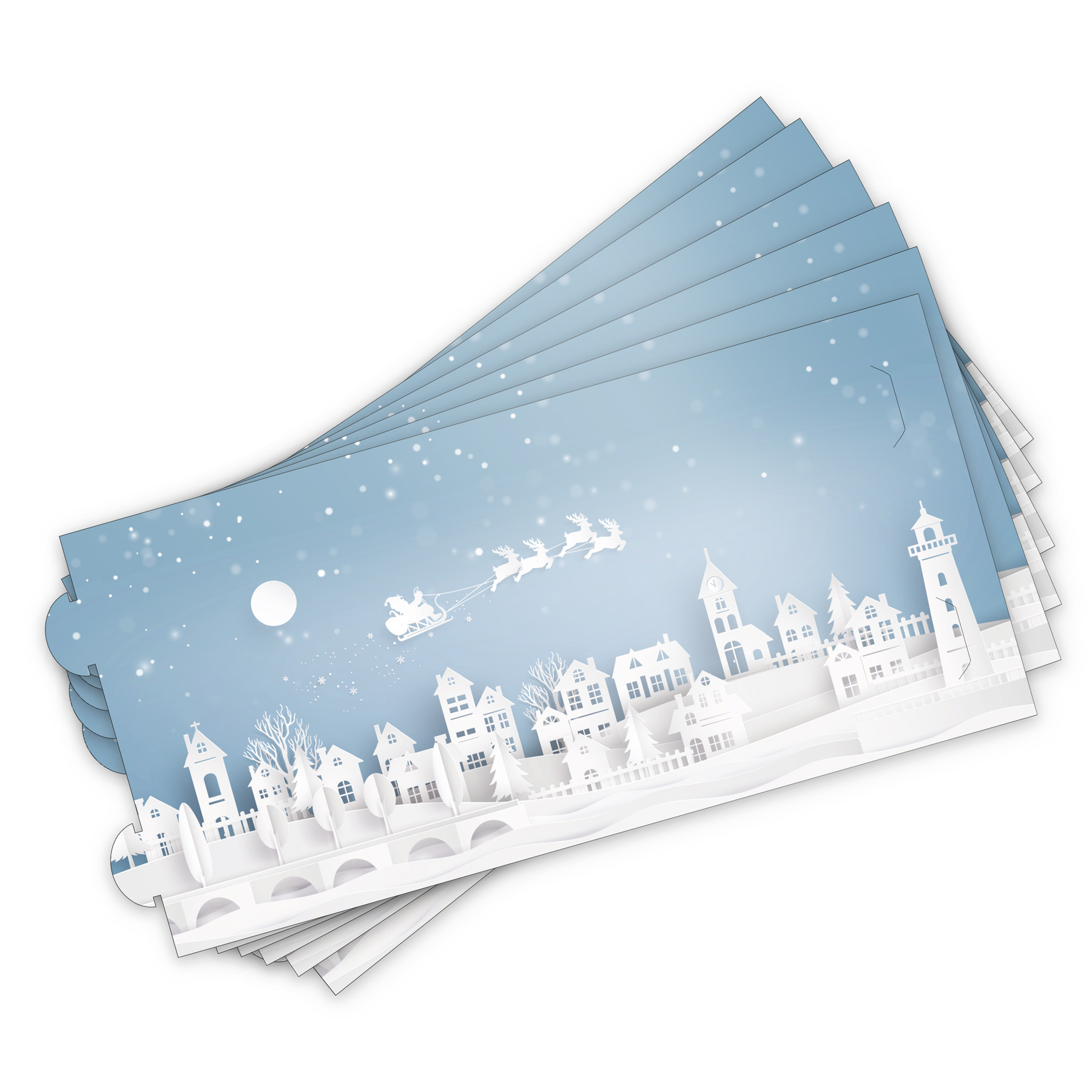 itenga 6x Windlicht klein Dorf f�r Weihnachten Winter Ad...