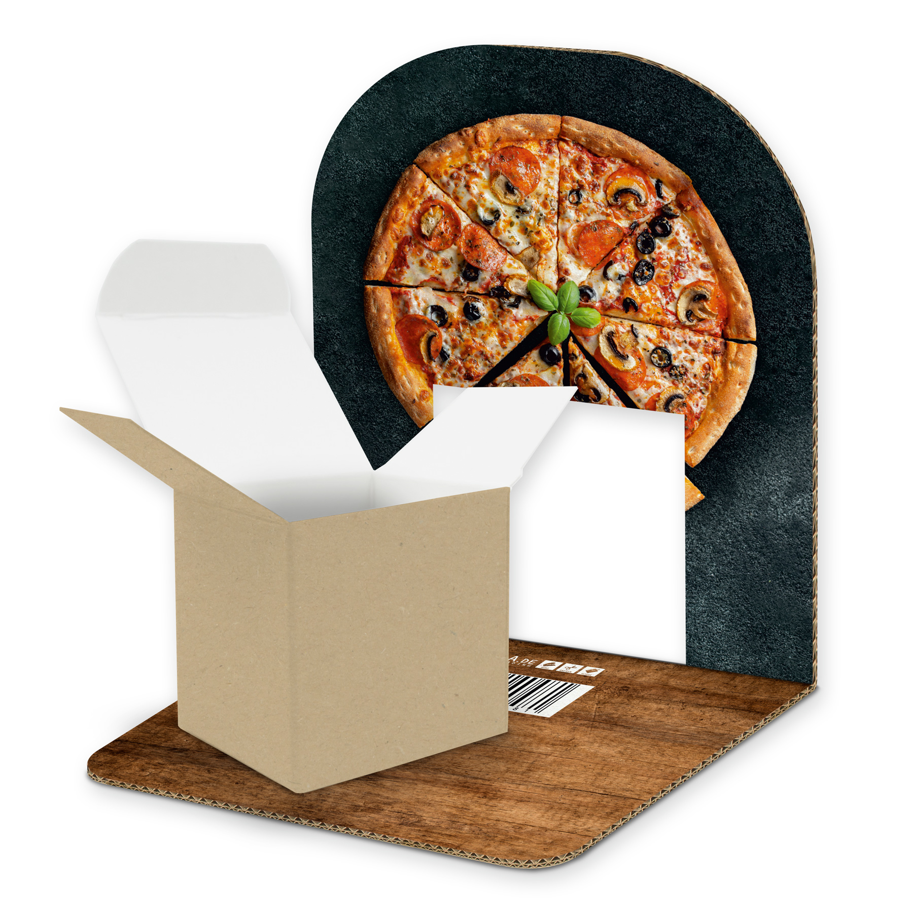 itenga Geldgeschenkverpackung Basic Pizza Holz I Aufstel...