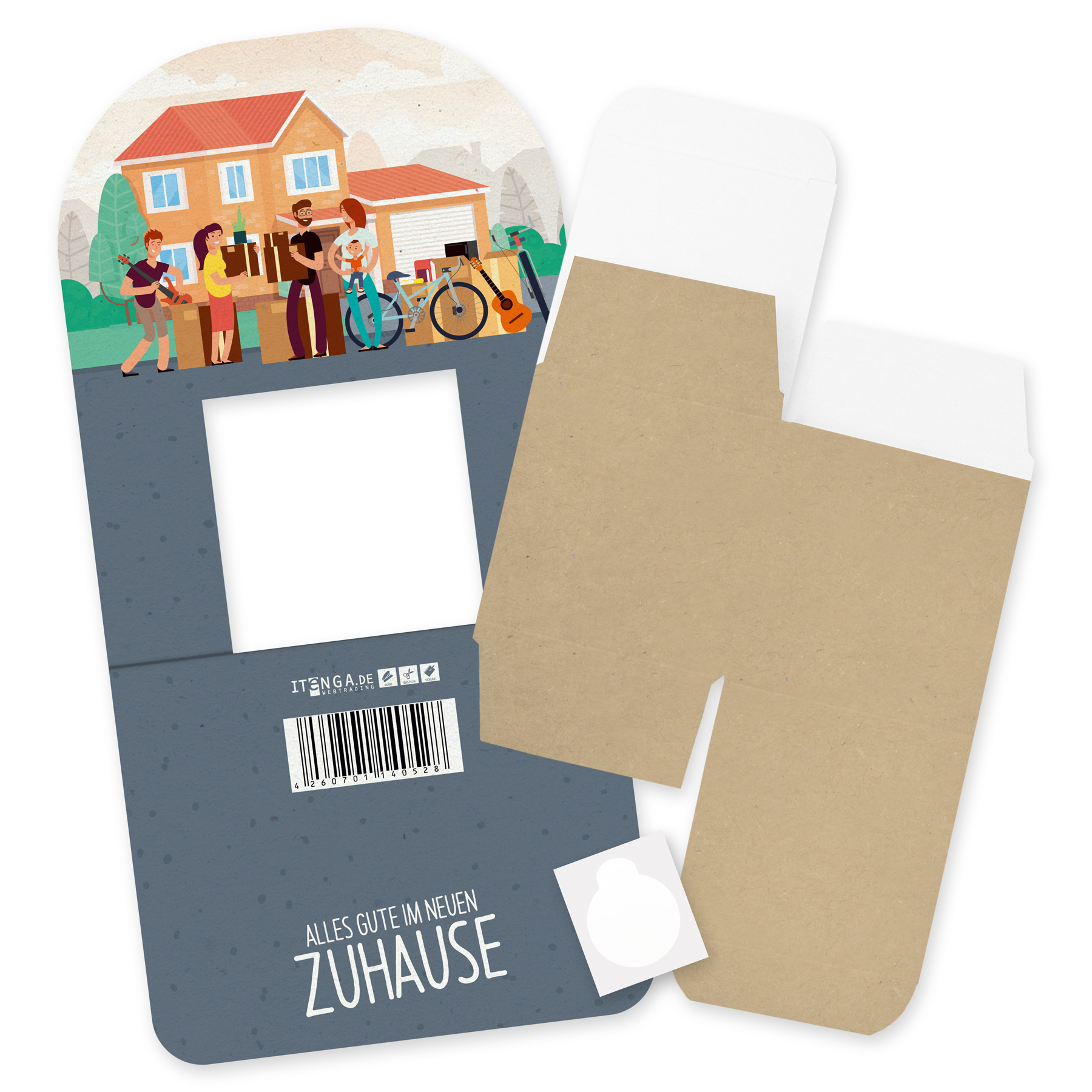 itenga Geldgeschenkverpackung Basic Umzug I Aufsteller W...