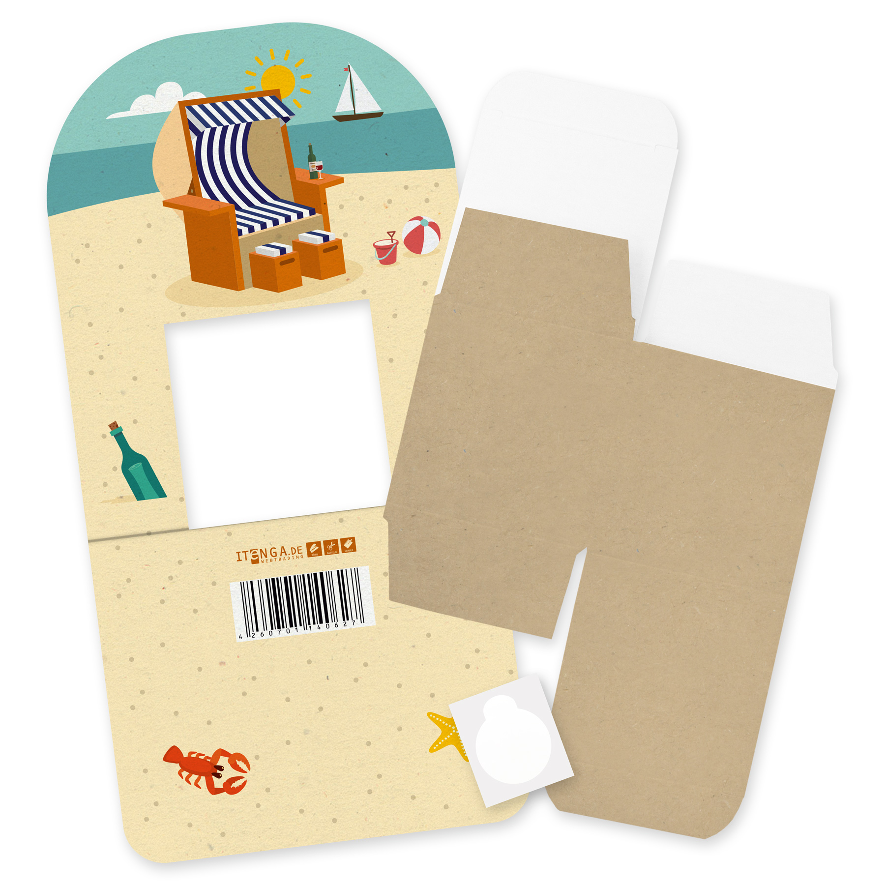 itenga Geldgeschenkverpackung Basic Strandkorb I Aufstel...