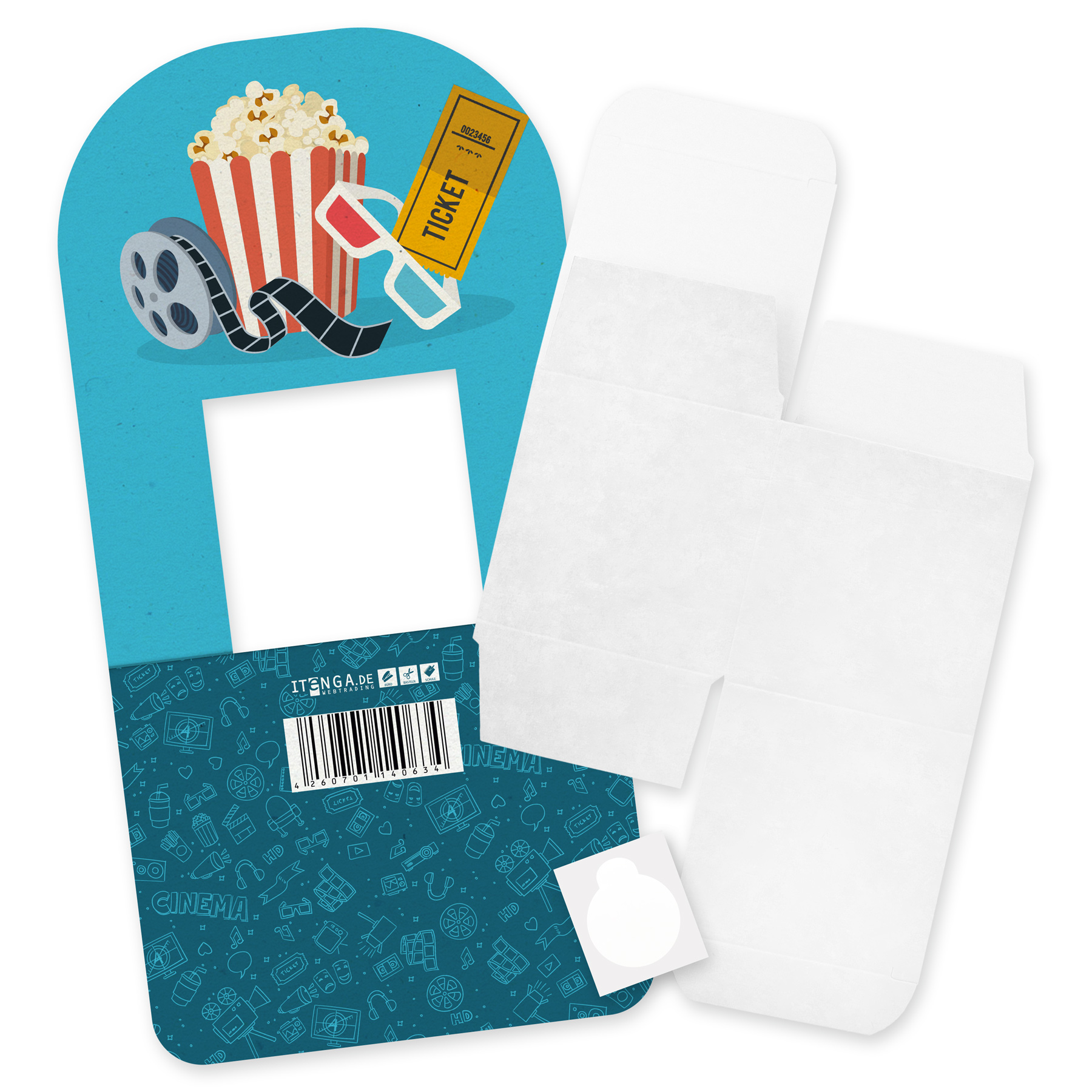 itenga Geldgeschenkverpackung Basic Kinoticket I Aufstel...