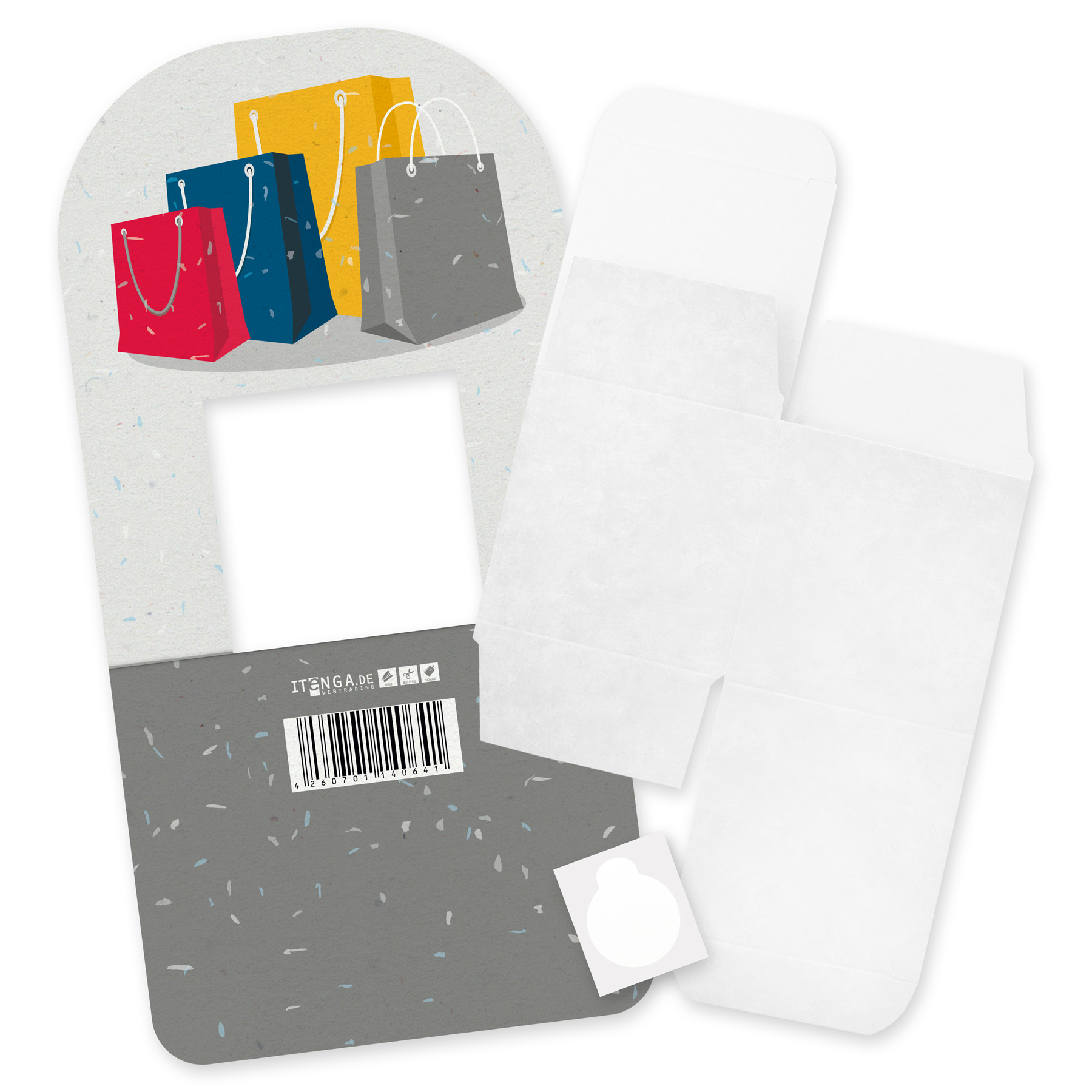 itenga Geldgeschenkverpackung Basic Shopping I Aufstelle...