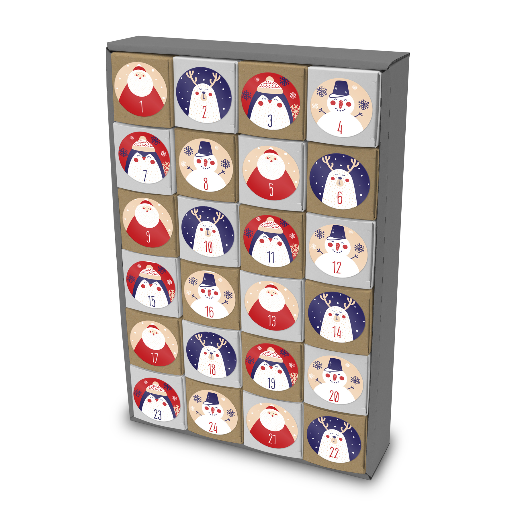 itenga SET Adventskalender zum F�llen W�rfel 5cm (au�en ...
