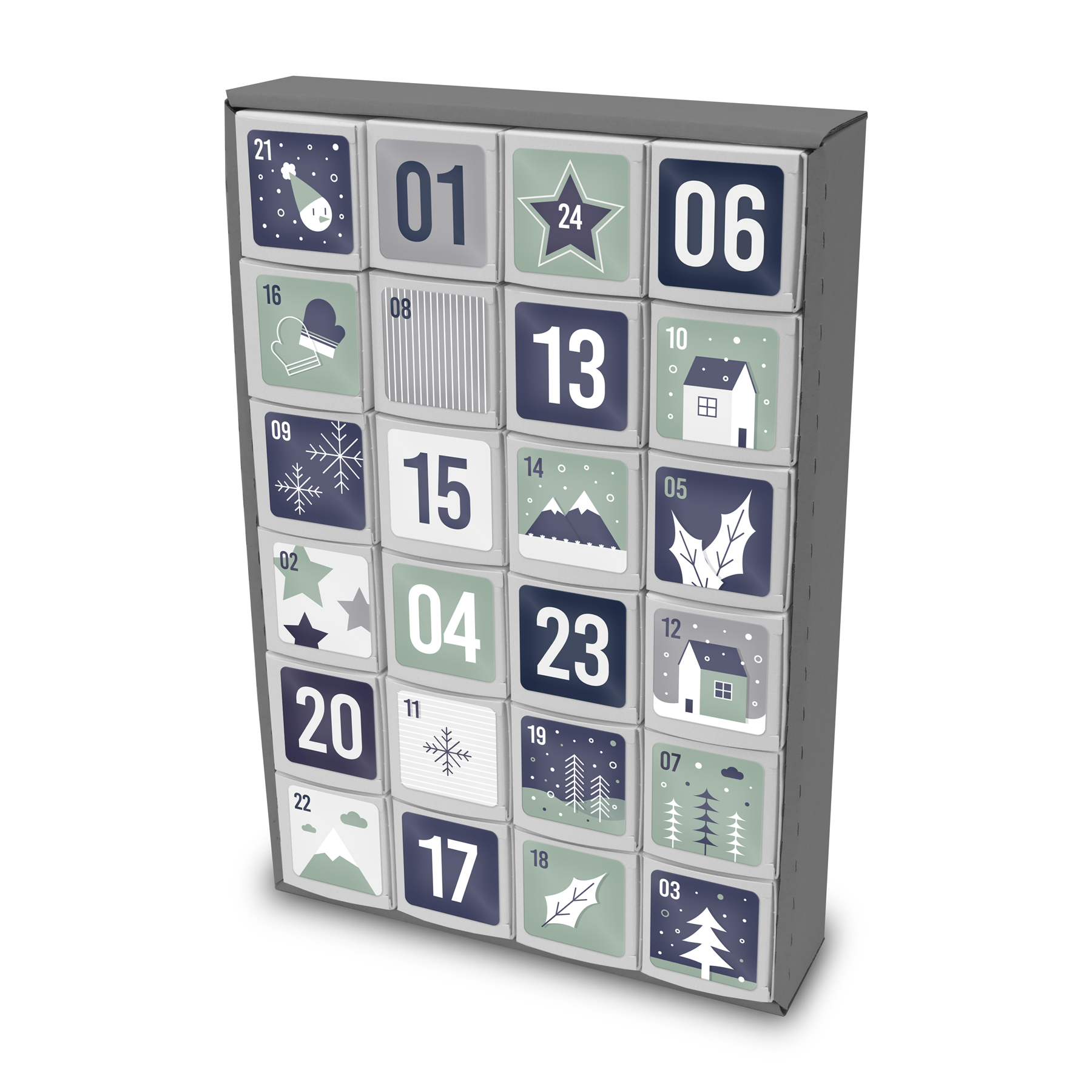 itenga SET Adventskalender zum F�llen W�rfel 5cm (au�en ...