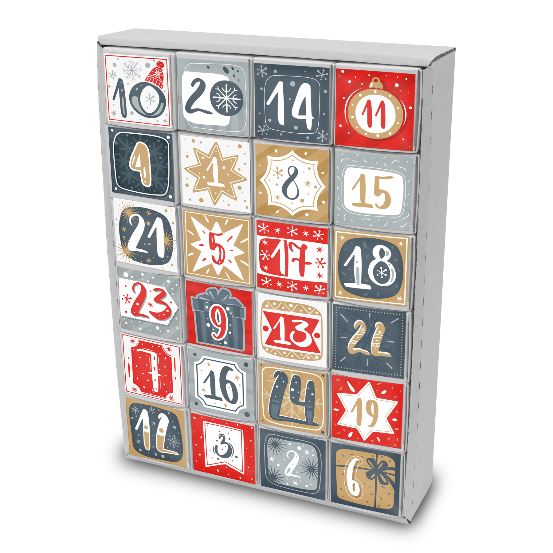 itenga SET Adventskalender zum F�llen W�rfel 6,5cm (au�e...