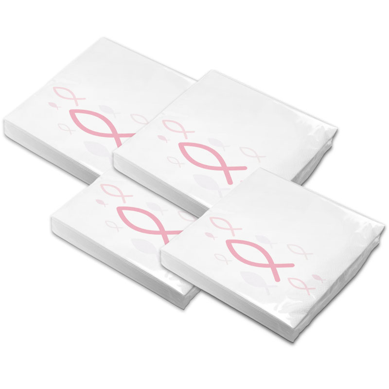 itenga Servietten Fisch Rosa 30 x 30 cm 3-lagig 80 St�ck