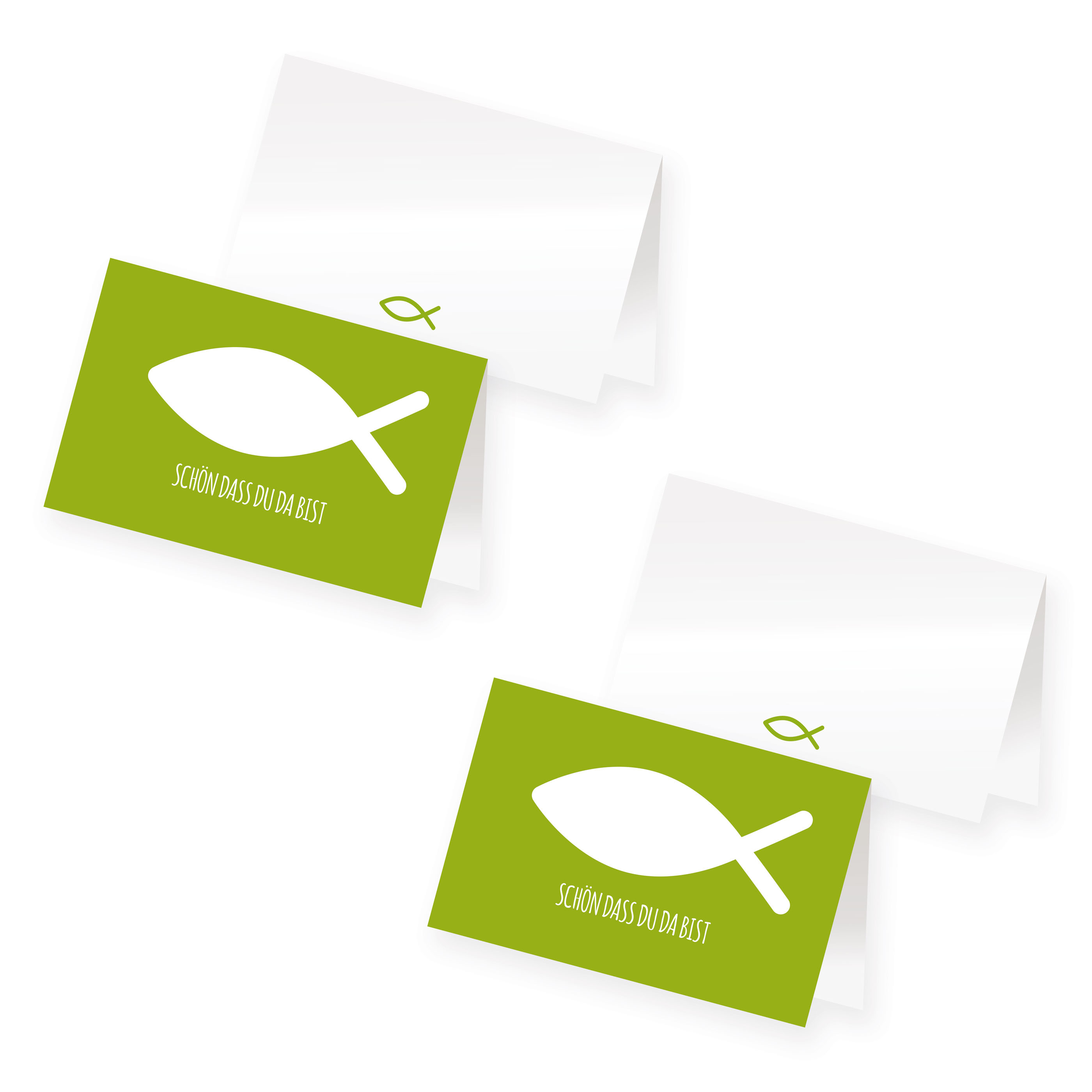 itenga 48x Tischkarte Fisch GR�N Platzkarte Kommunion Ta...