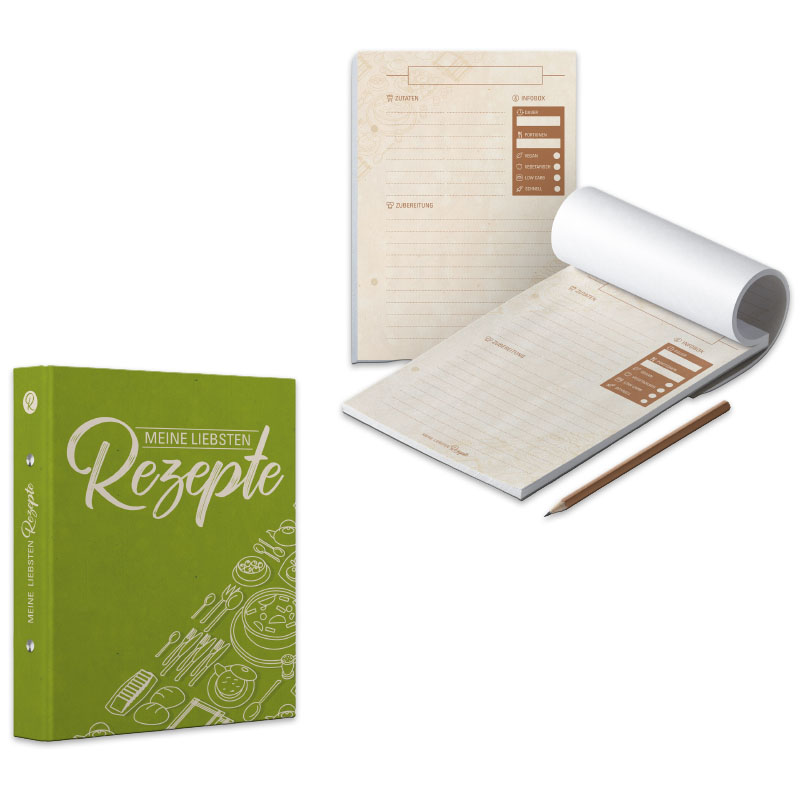 SET - itenga Rezeptordner Ringbuch MEINE LIEBSTEN REZEP...