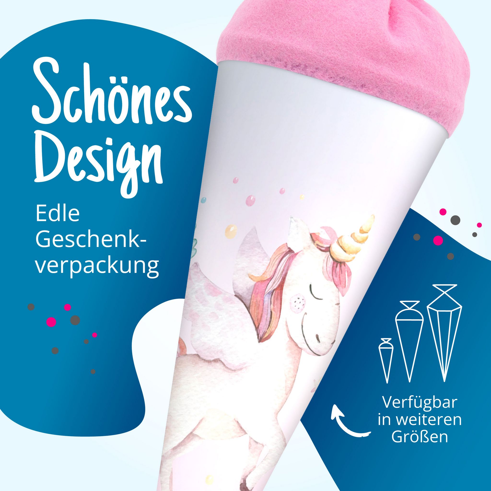 itenga Geschwister Schult�te 35cm Einhorn Wasserfarben