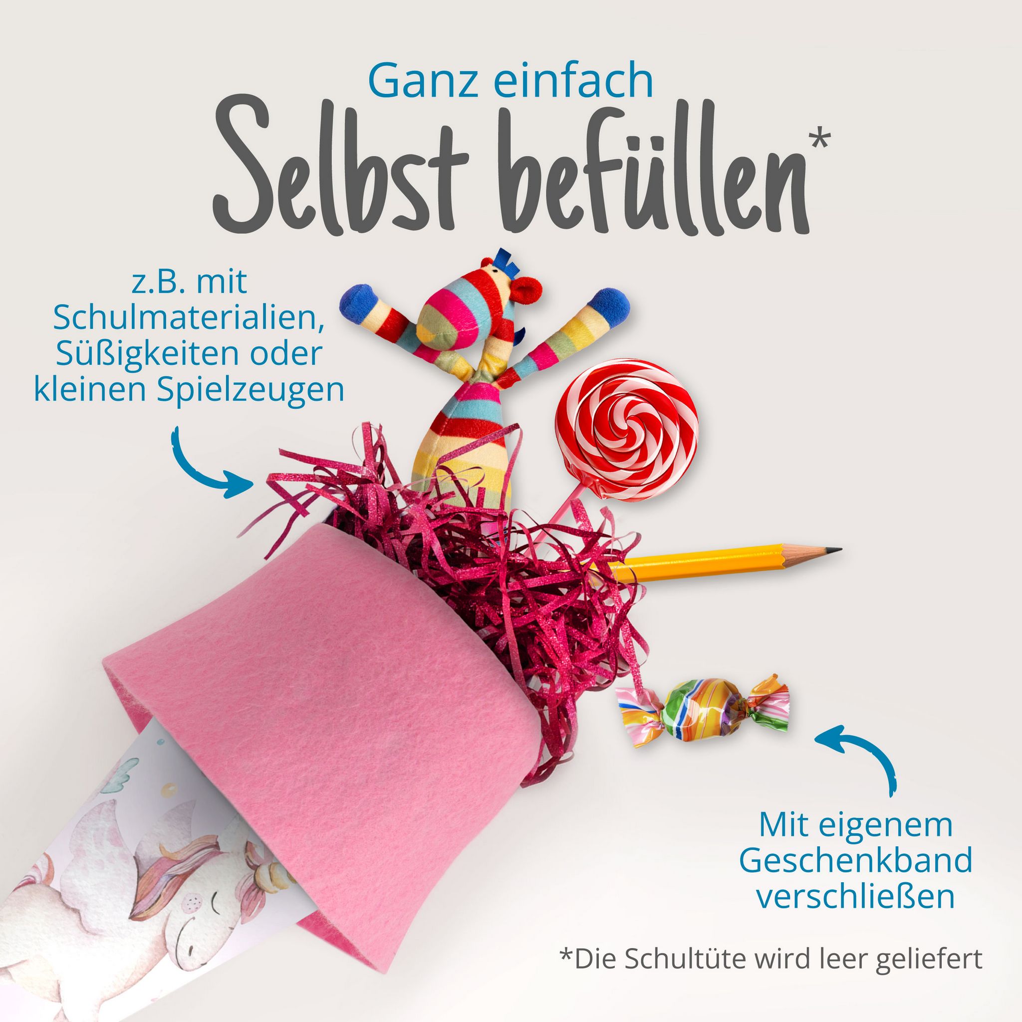itenga Geschwister Schult�te 35cm Einhorn Wasserfarben