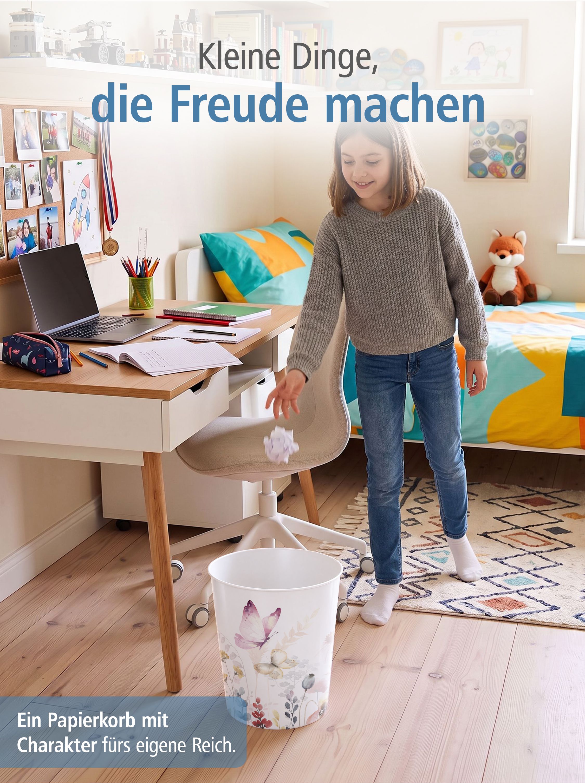itenga Papierkorb f�r Kinder - Motiv Schmetterling - ca....