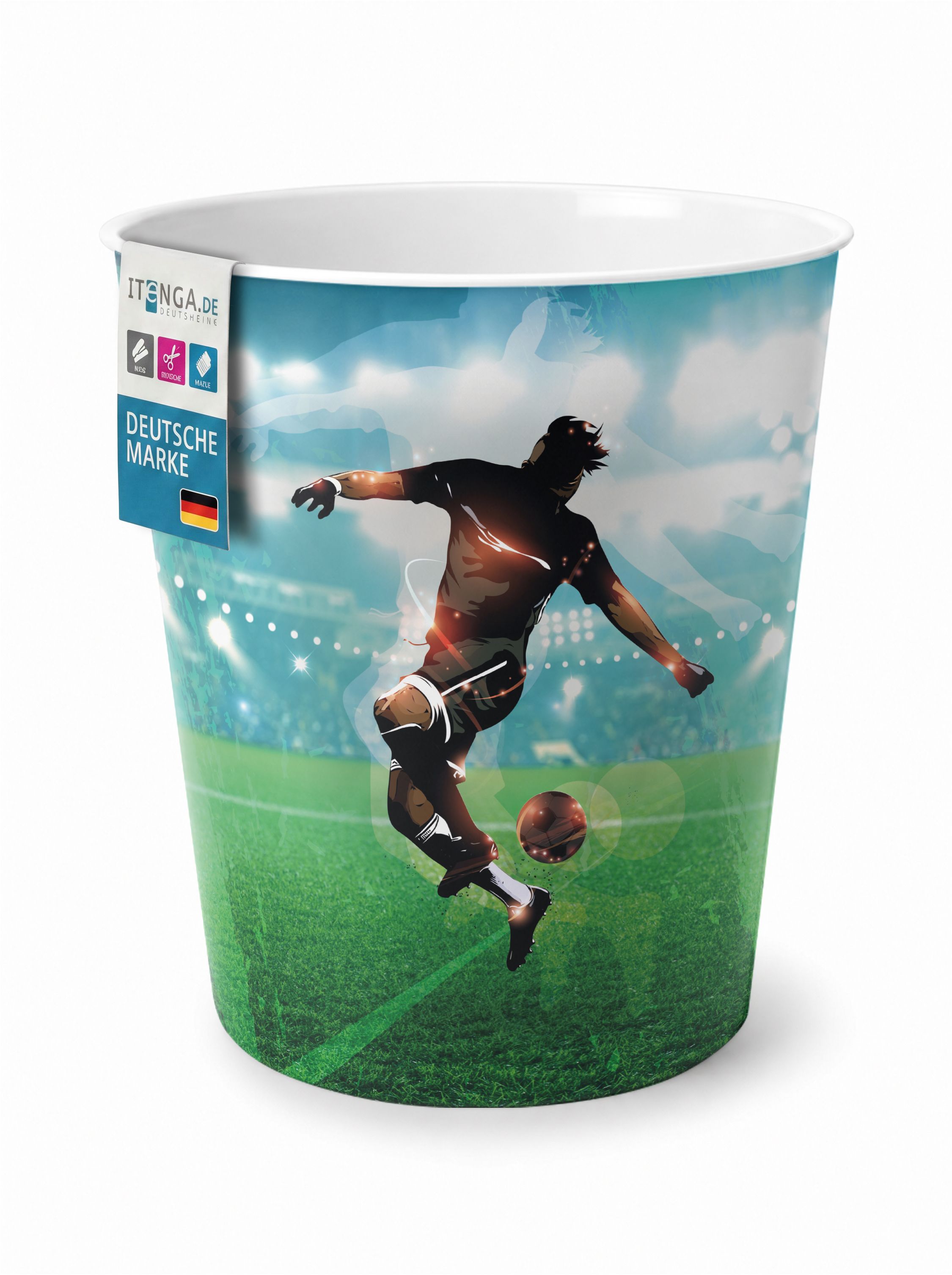 itenga Papierkorb f�r Kinder - Motiv Fu�baller - ca. 11 ...