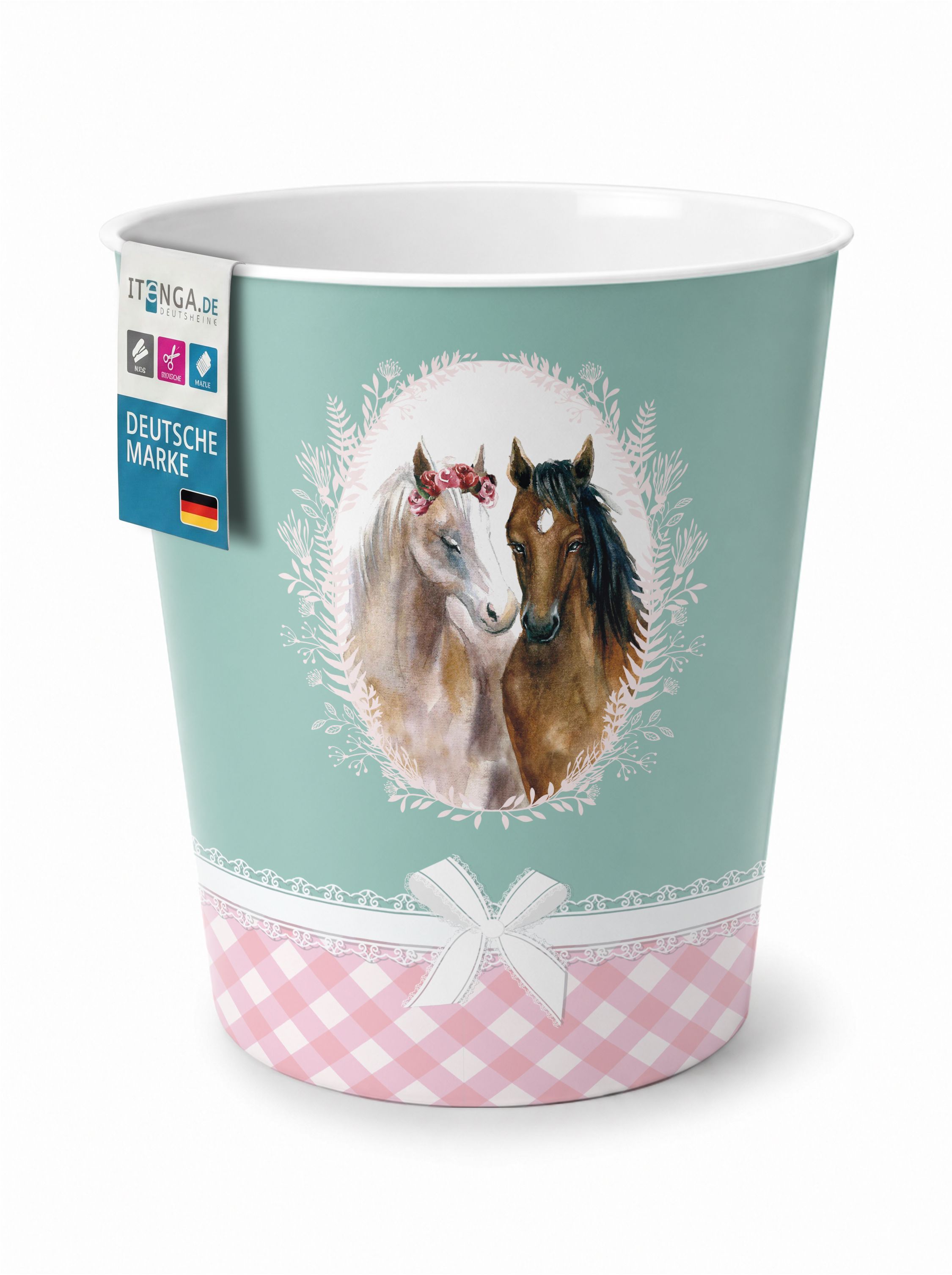 itenga Papierkorb f�r Kinder - Motiv Pferd - ca. 11 Liter